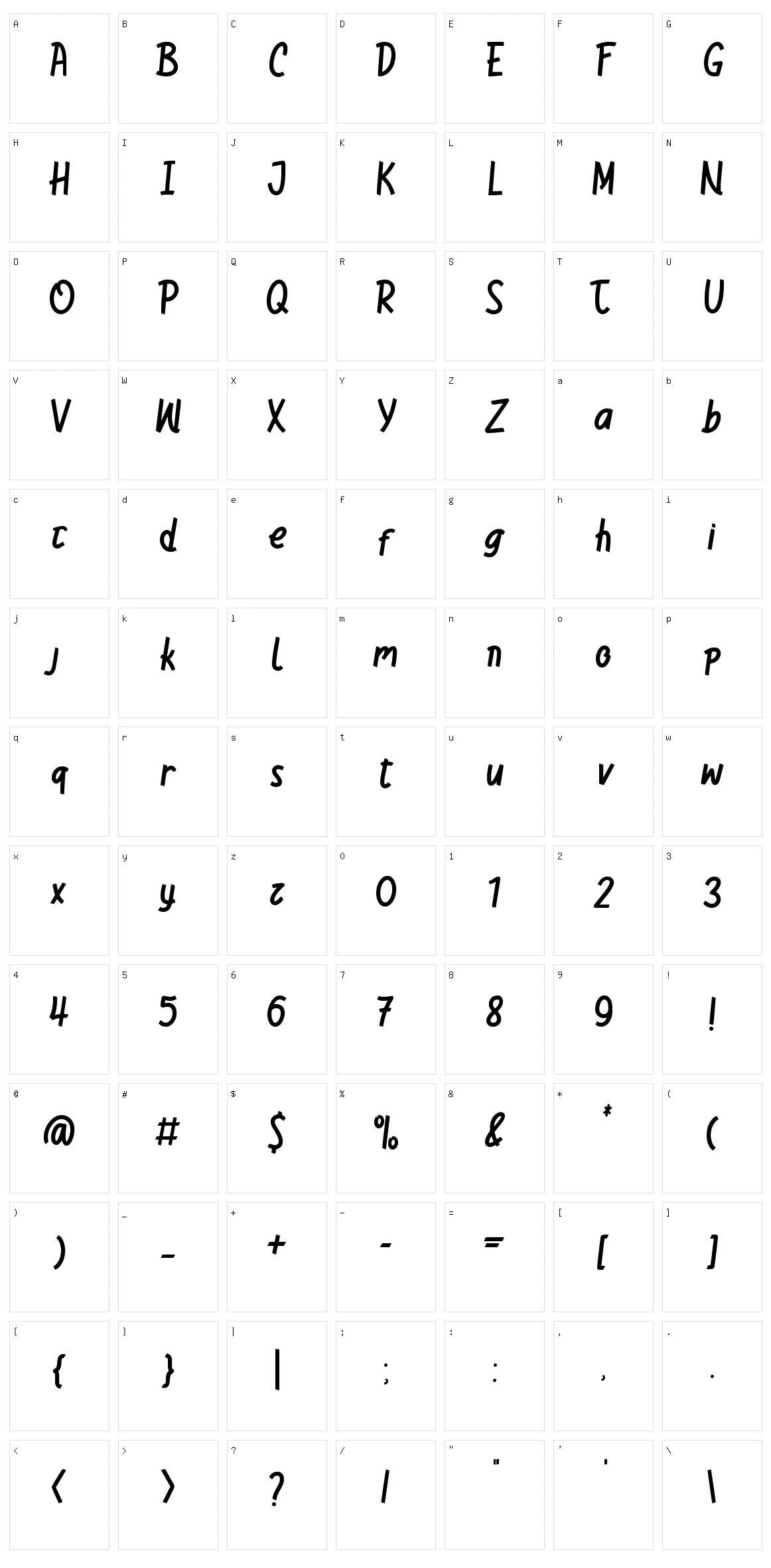 De Solidia Character Set