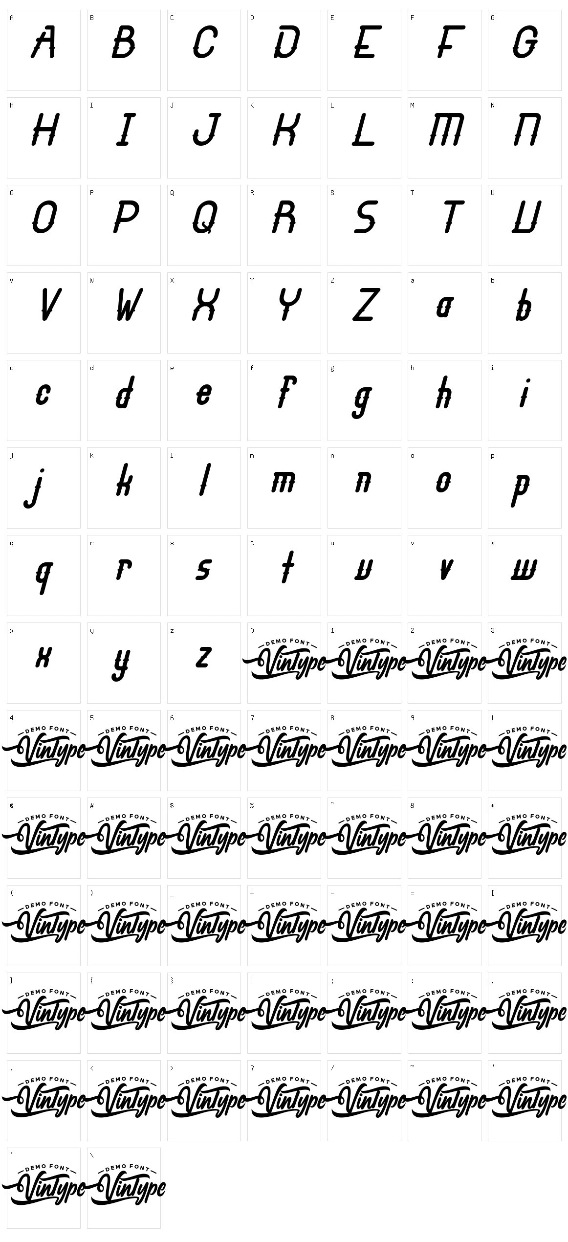 Dean Bradley Character Set