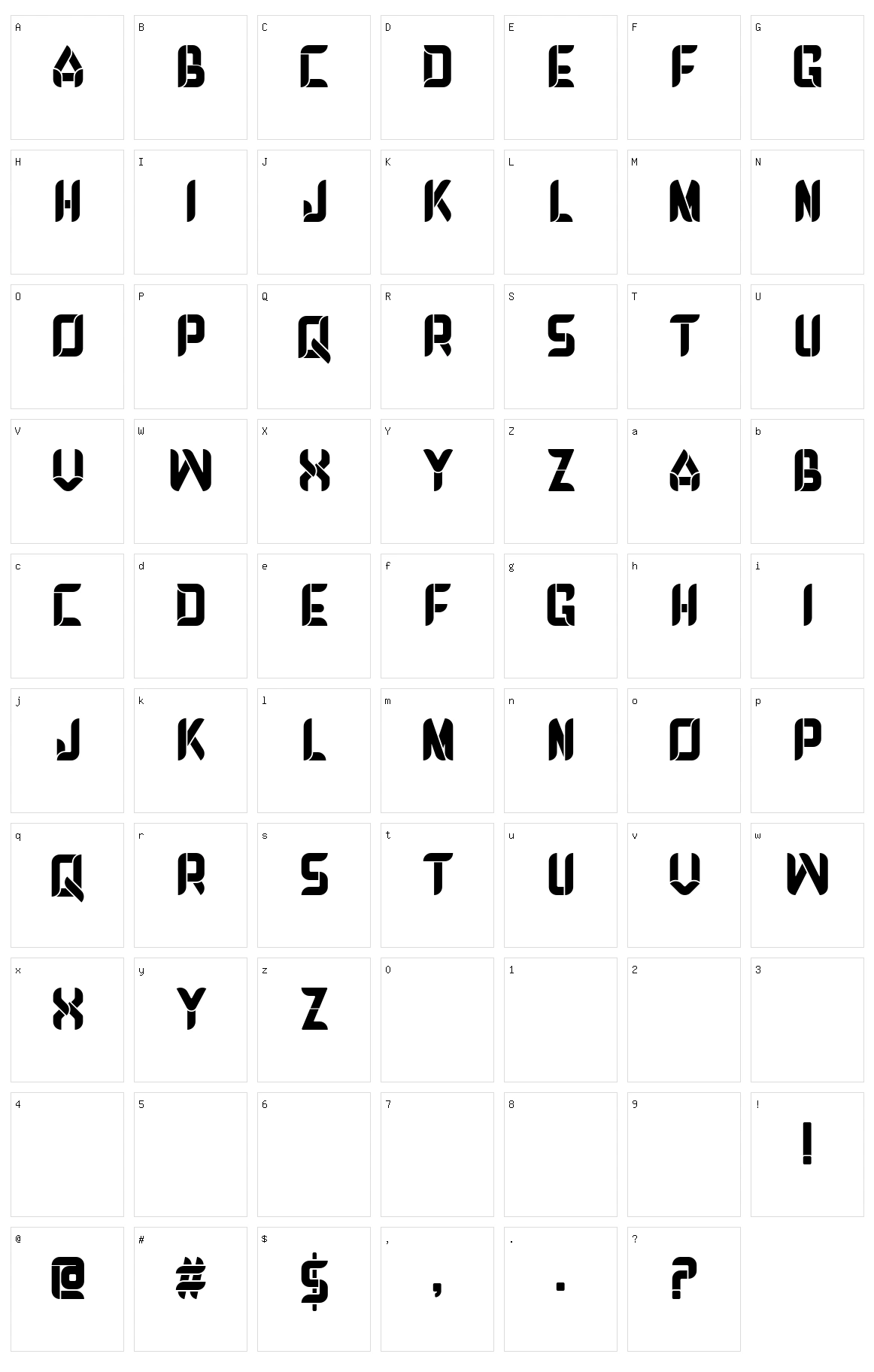 Debrosee Character Set