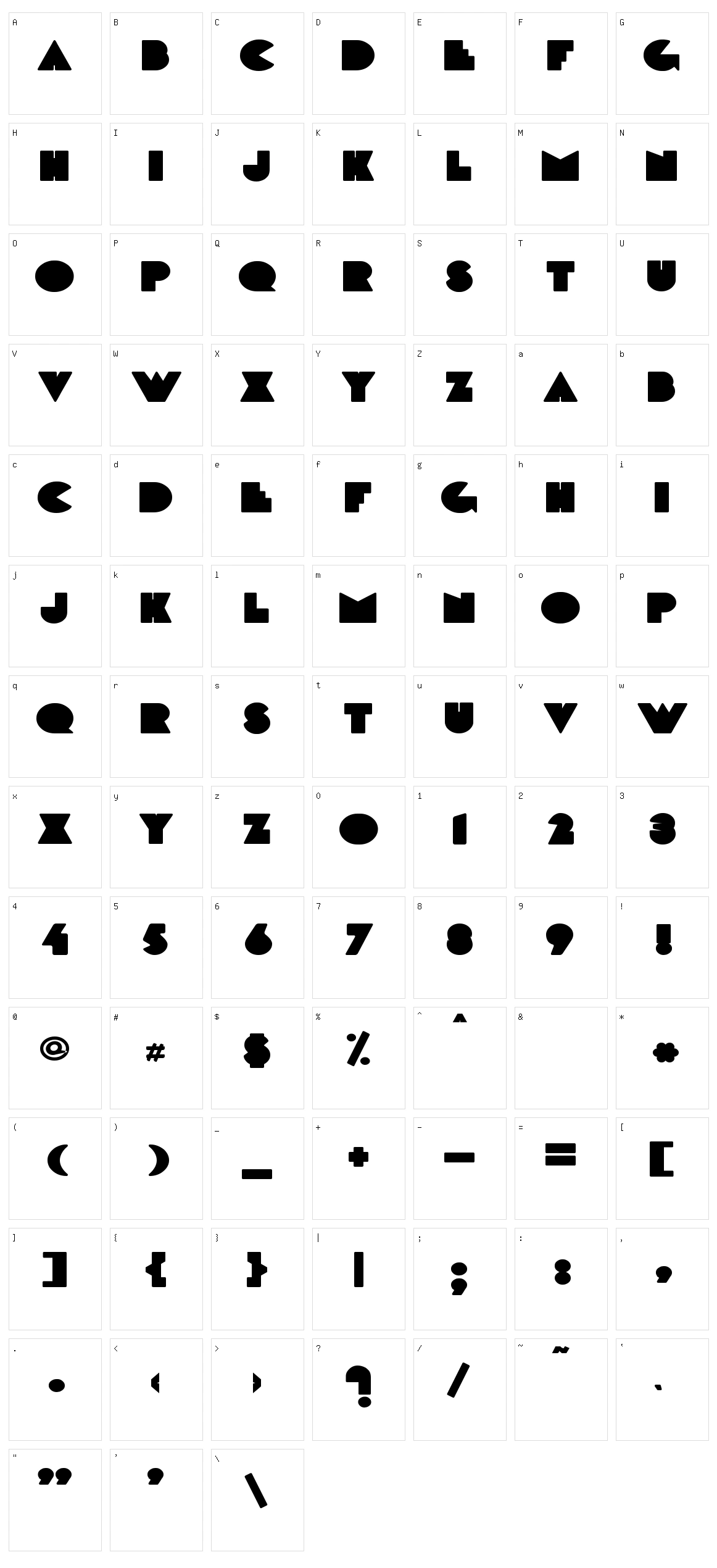 DeLarge Character Set