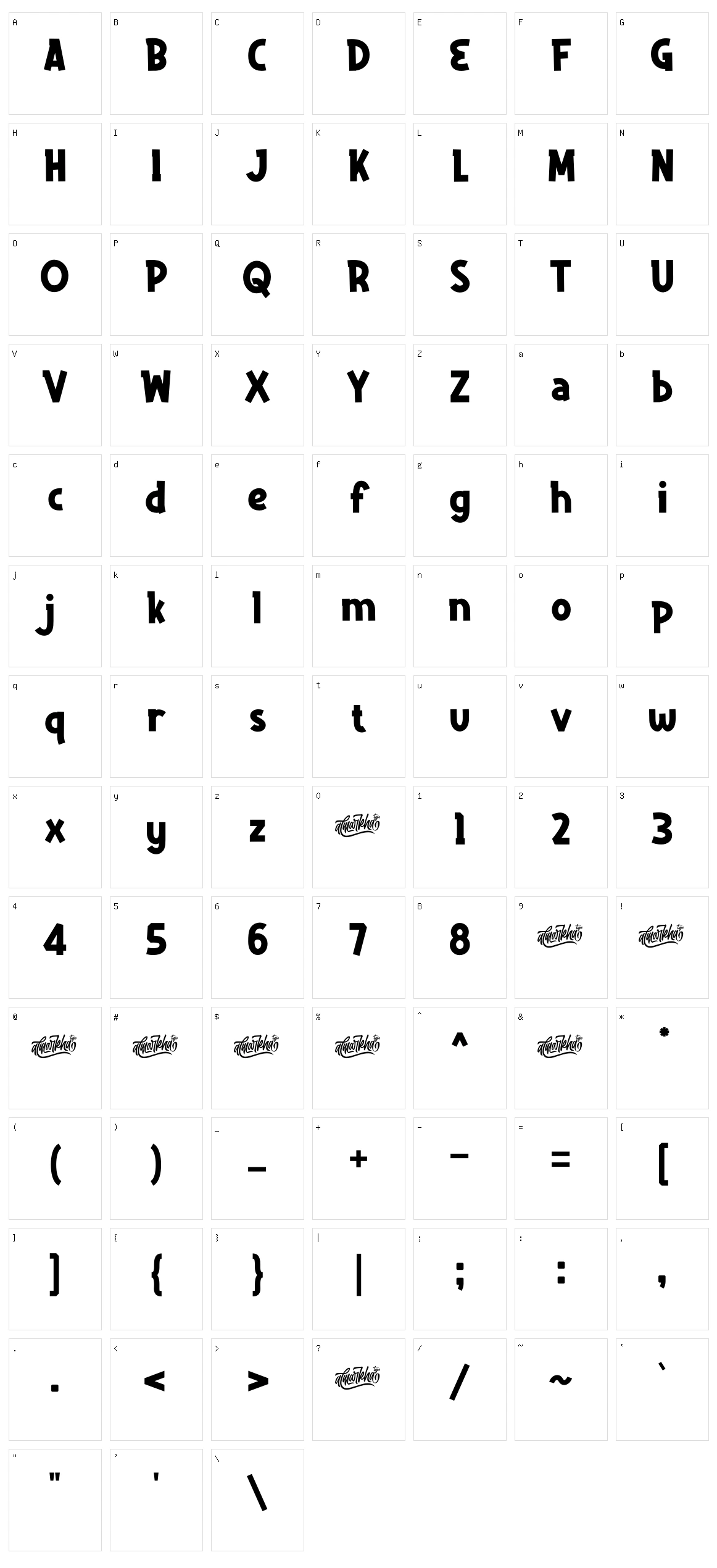 Delninoys Character Set