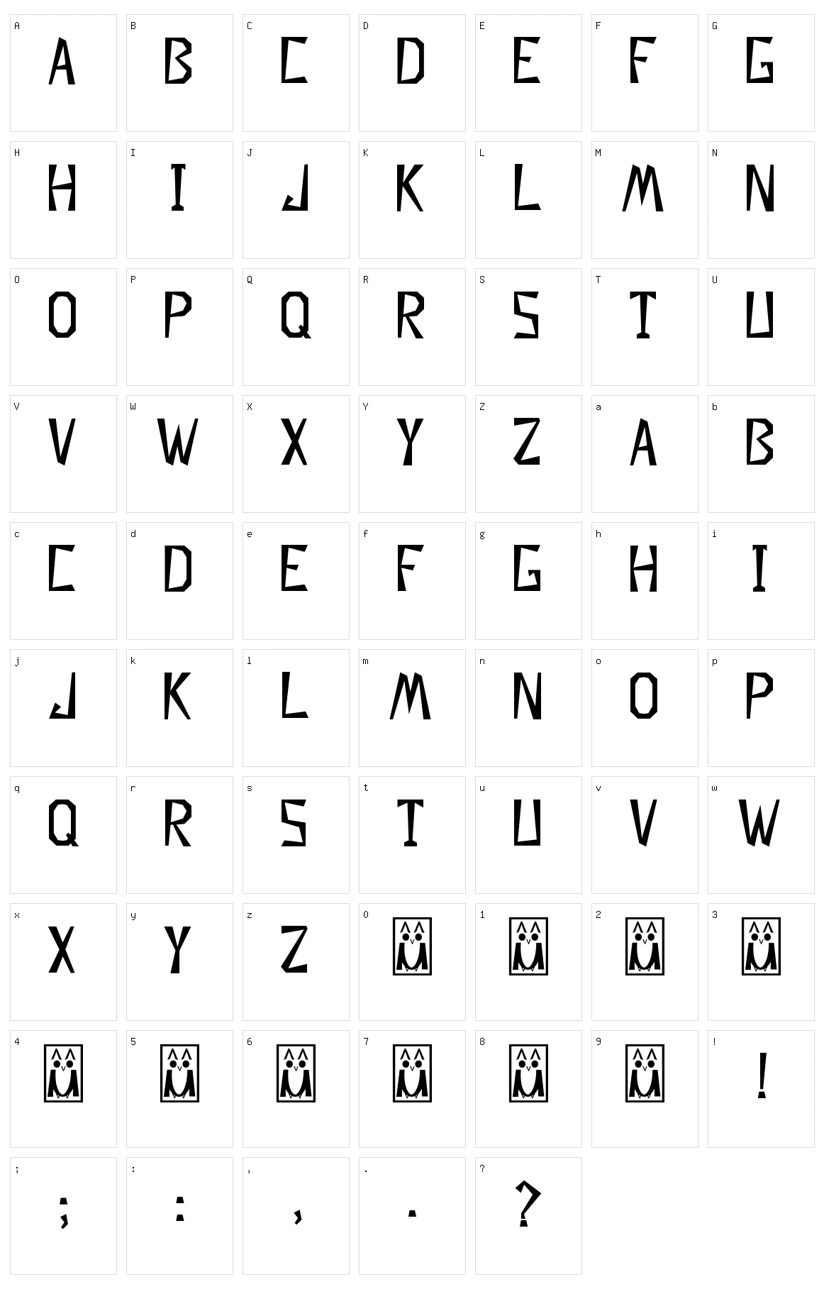 Descuadrado Character Set