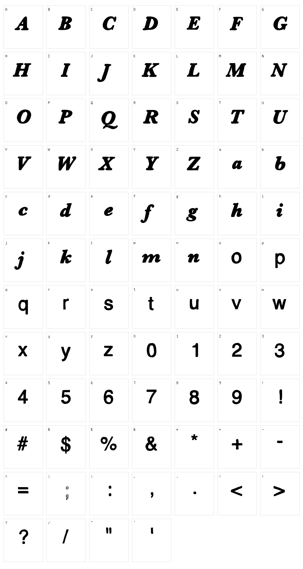 Dessin123 Character Set