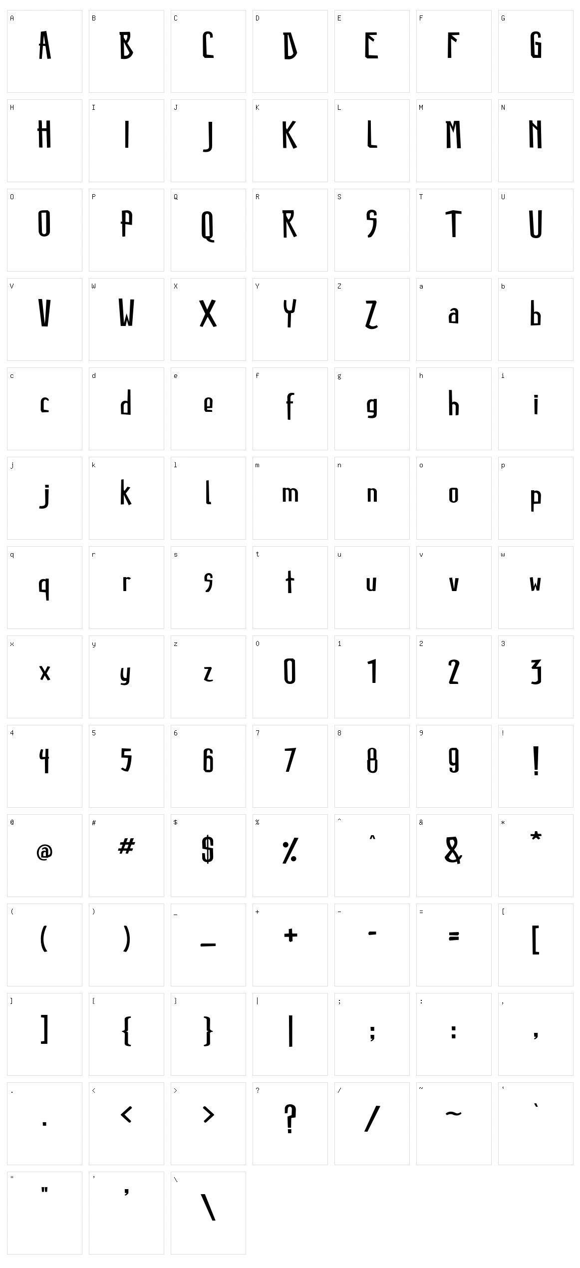 Destroyer Character Set