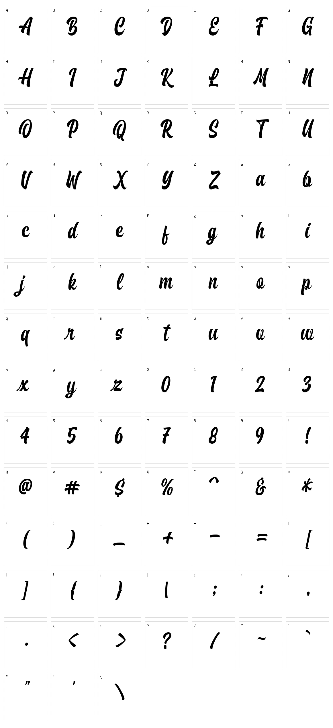 Brayles Character Set
