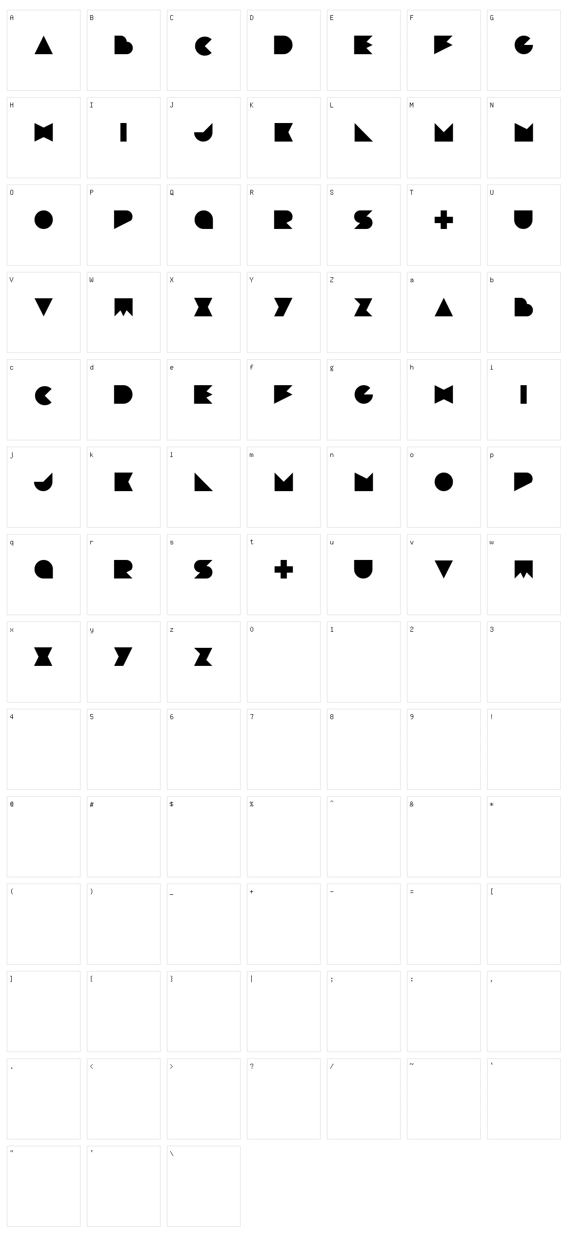 Devlose Character Set