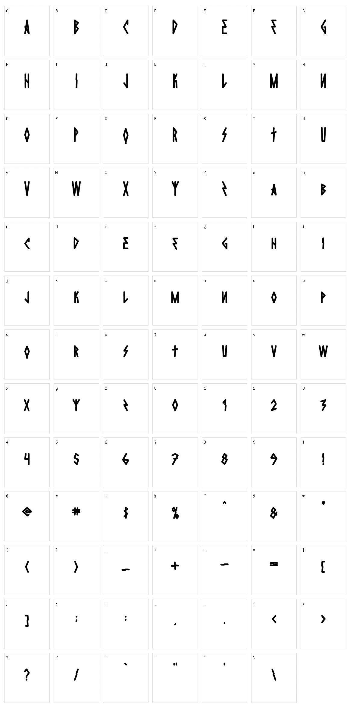 Die Hard Character Set