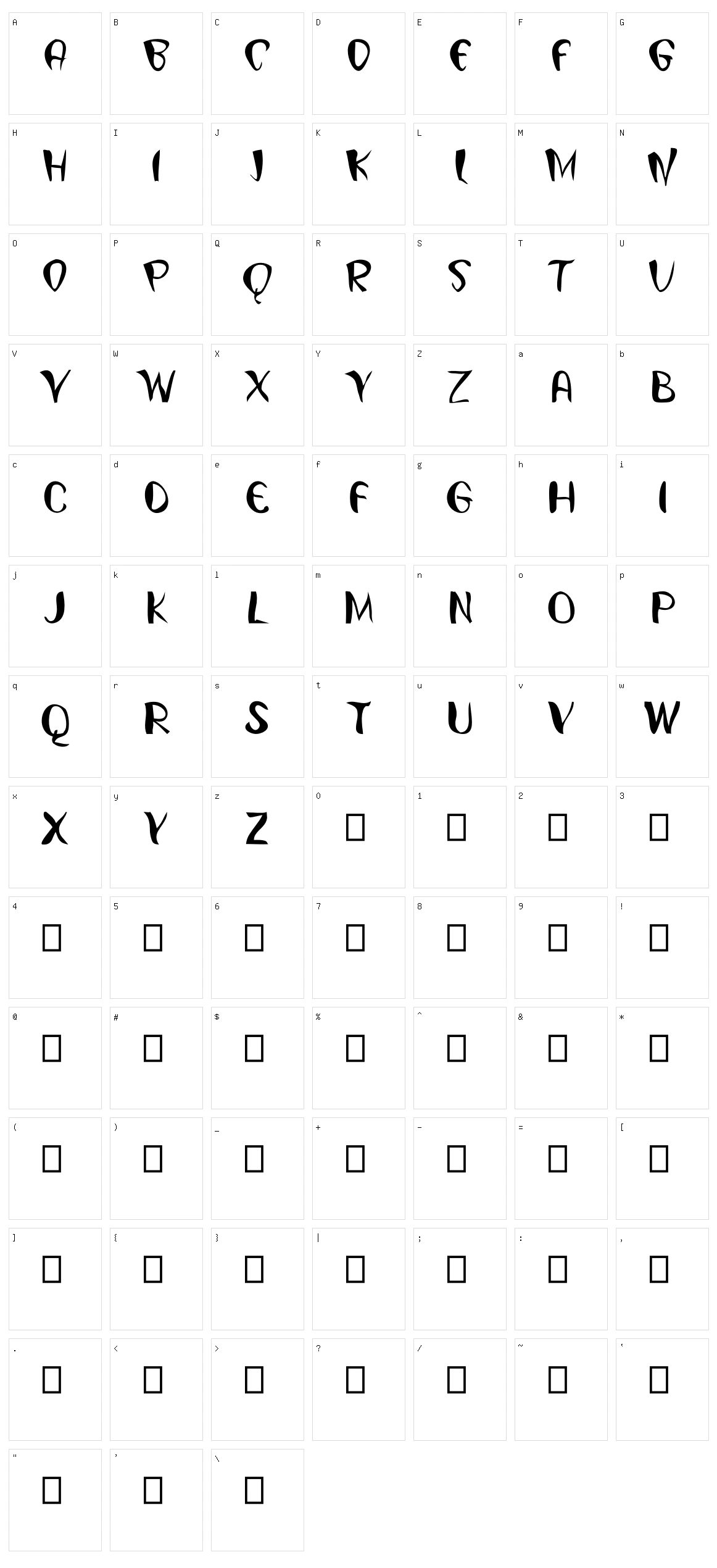 Digital Preasure Character Set