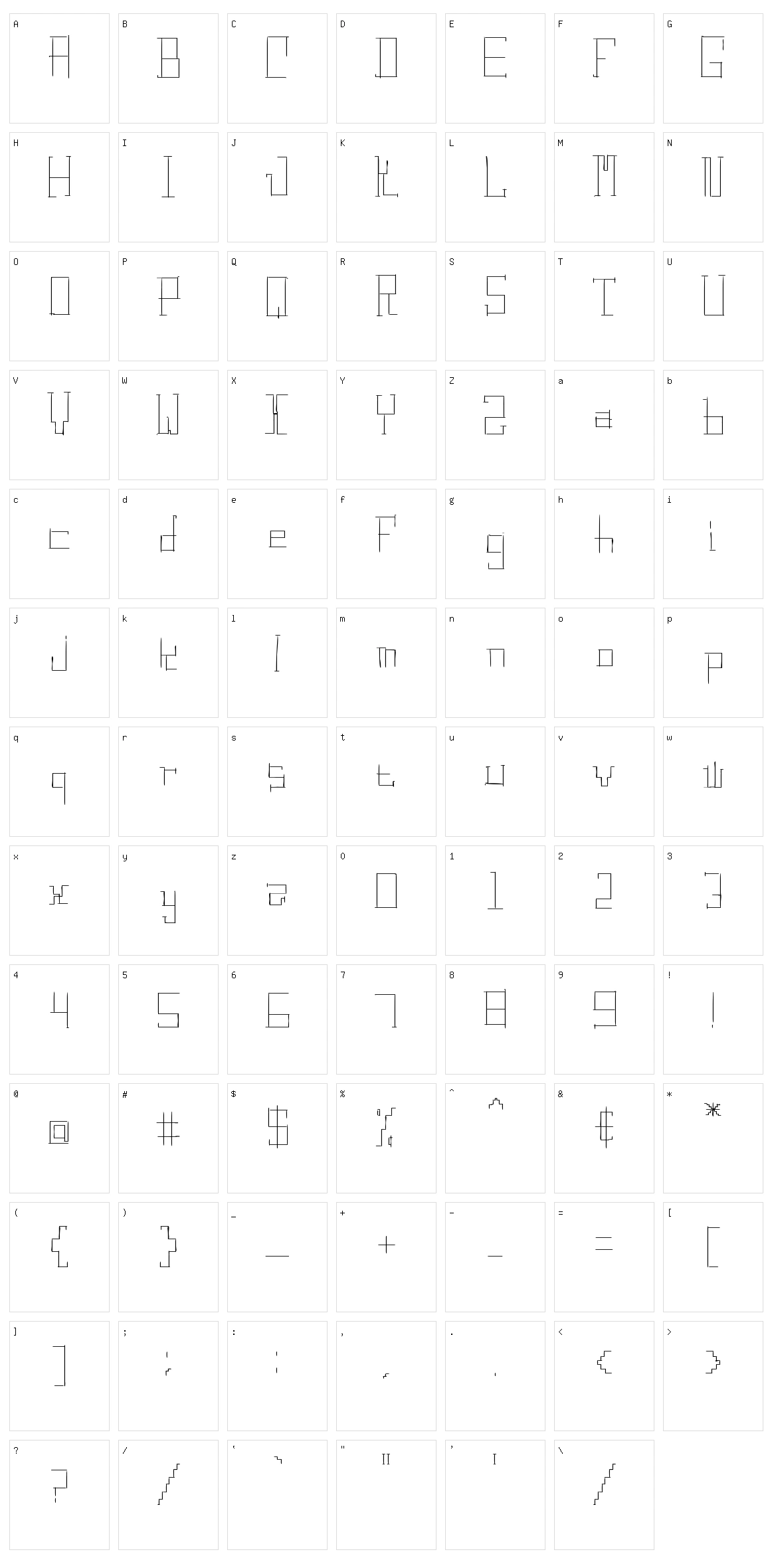 Digital Ruins Character Set