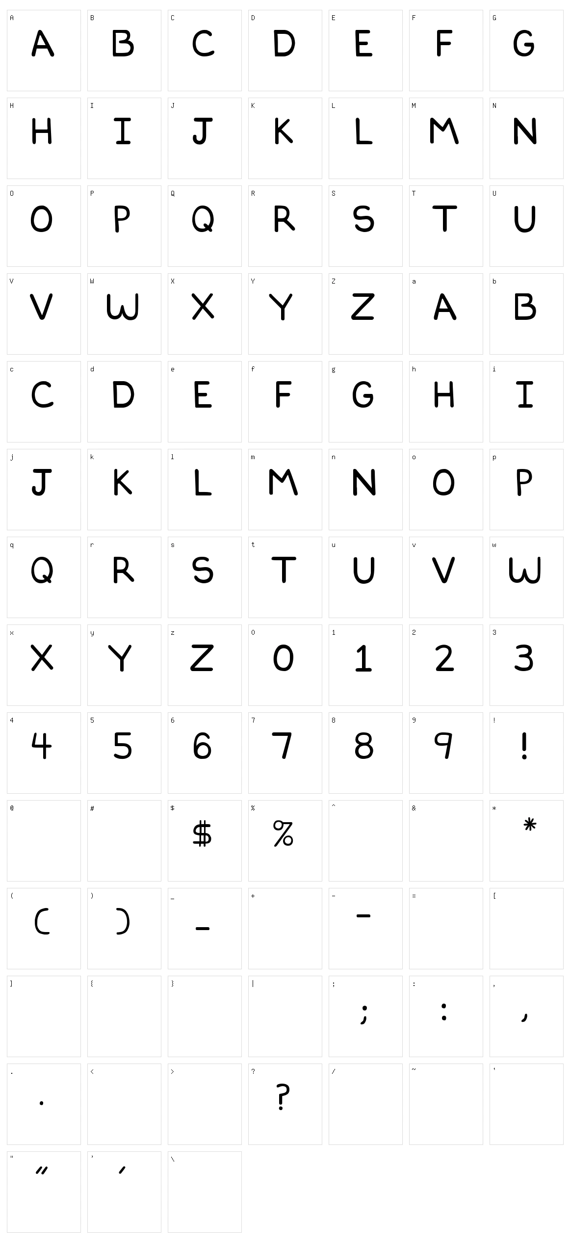 Dilbert font 2 Character Set