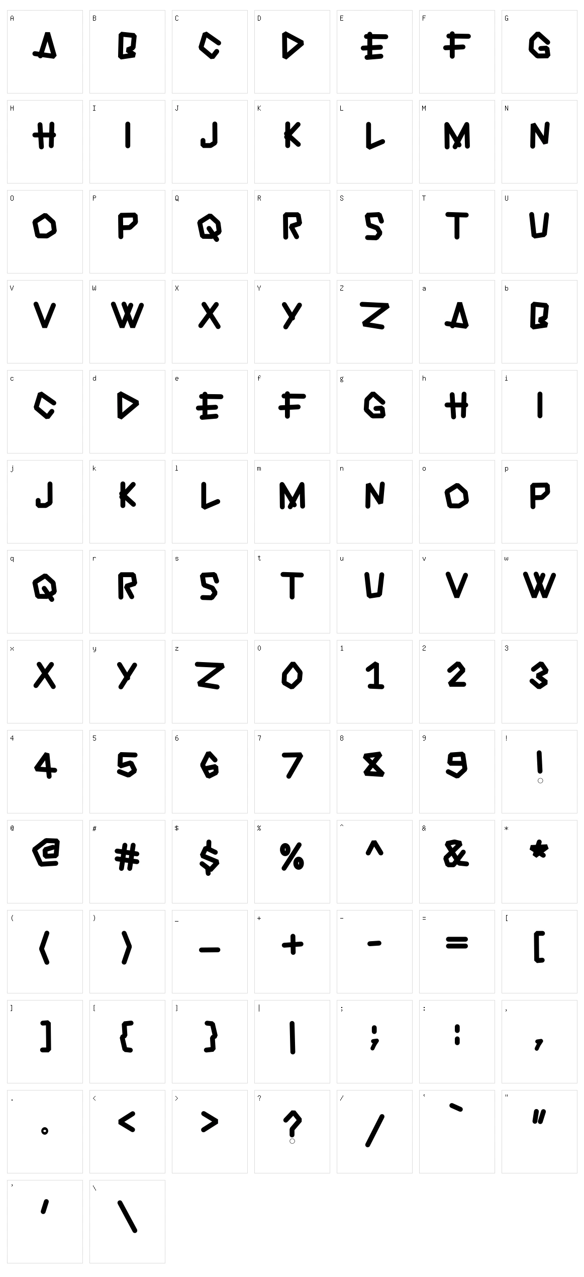 Dinamica Character Set