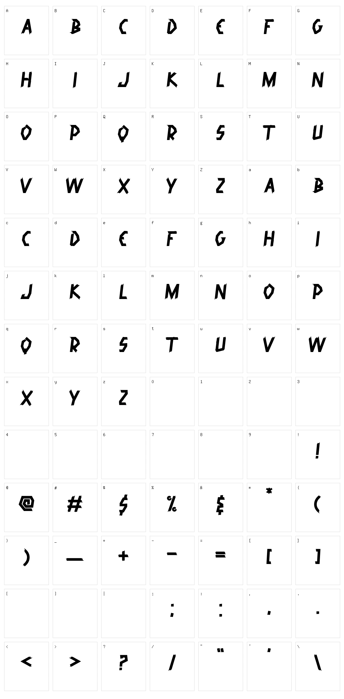 Dirtchunk Character Set