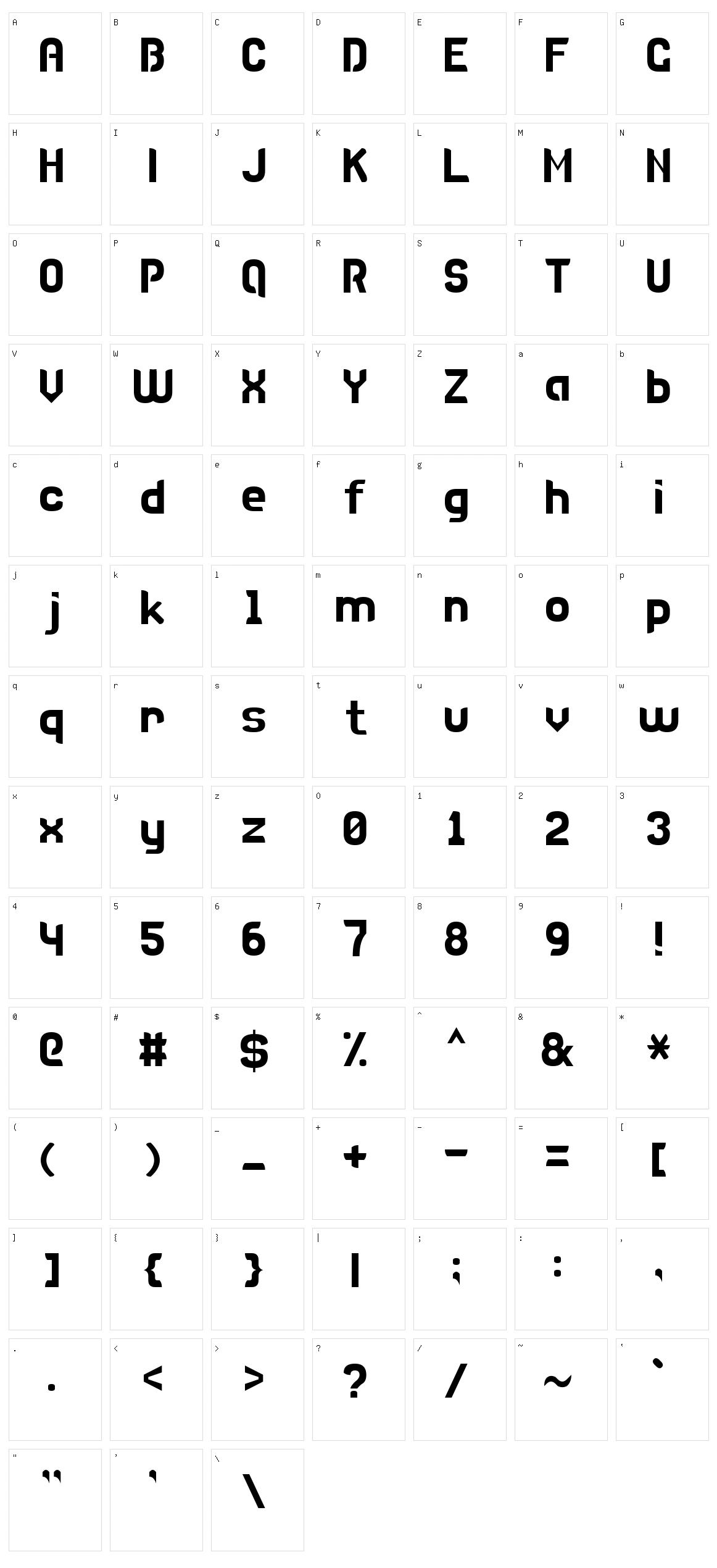 Disco 7 Character Set