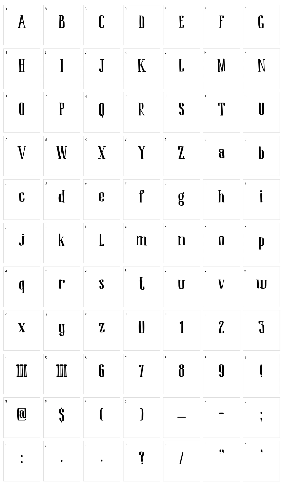 DK Ambrosine Character Set