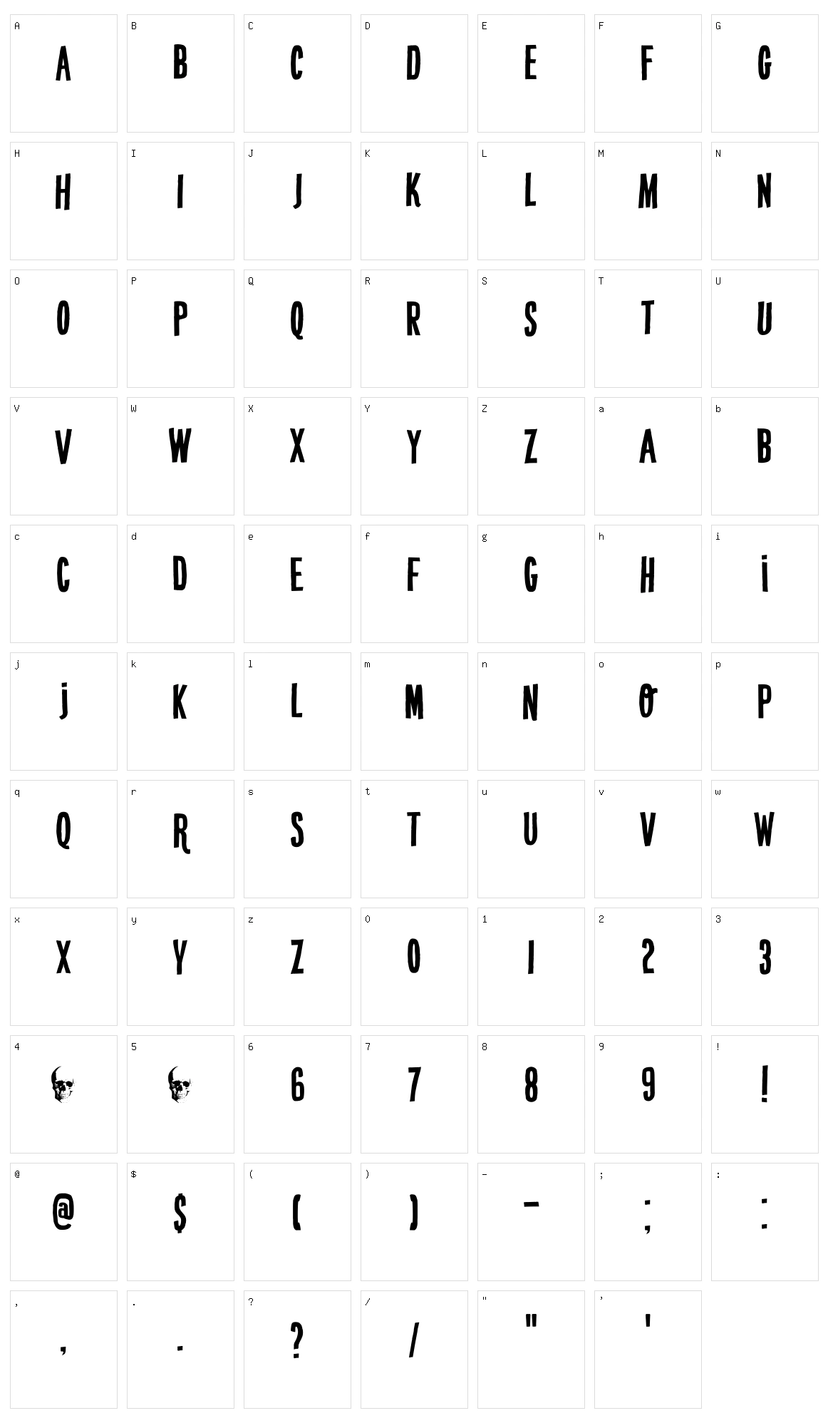 DK Crypt Character Set