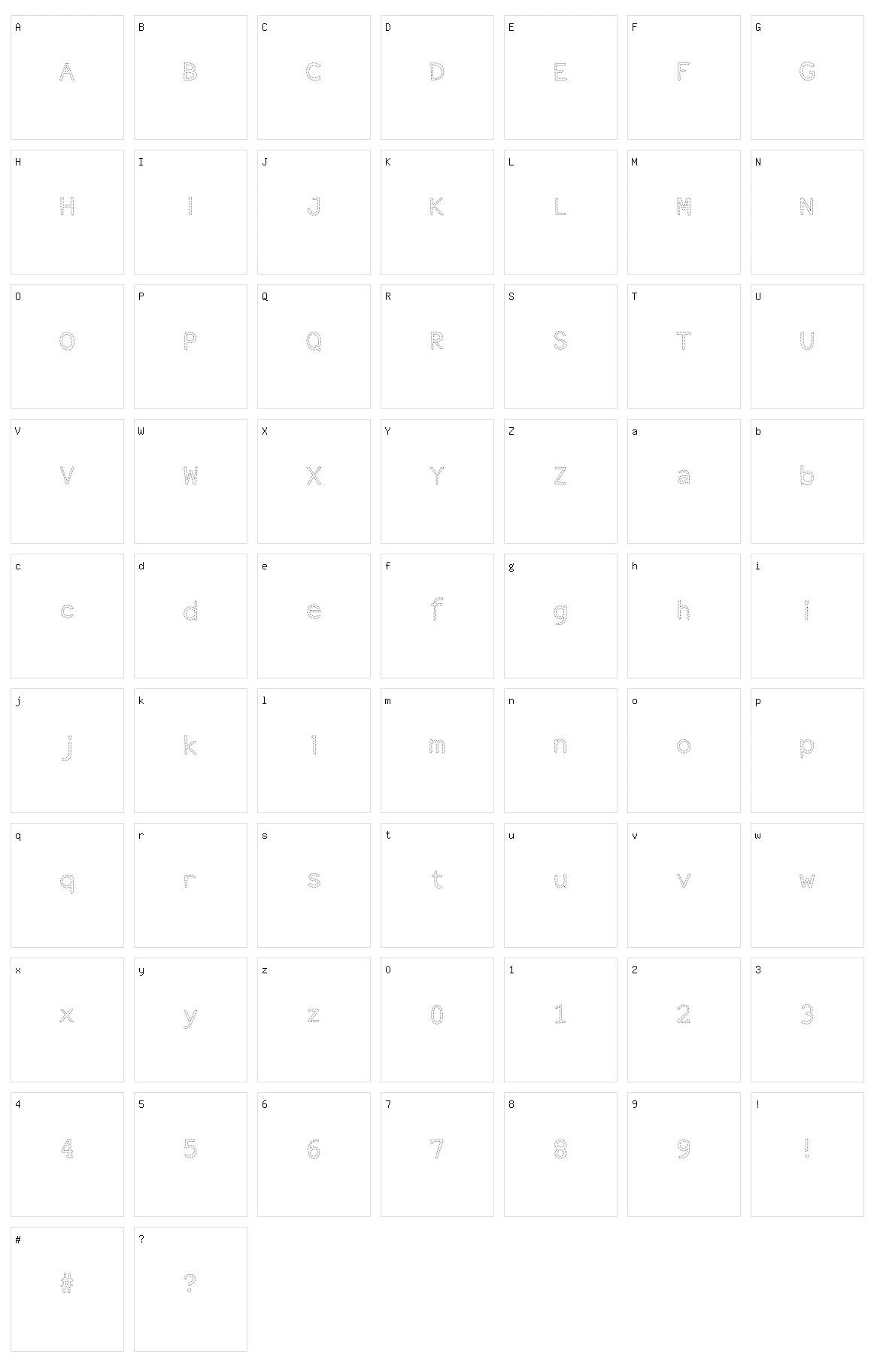Dot Outline Character Set