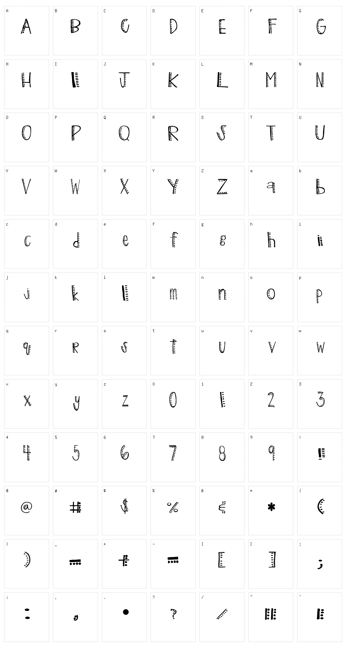 Dottie Daze Character Set