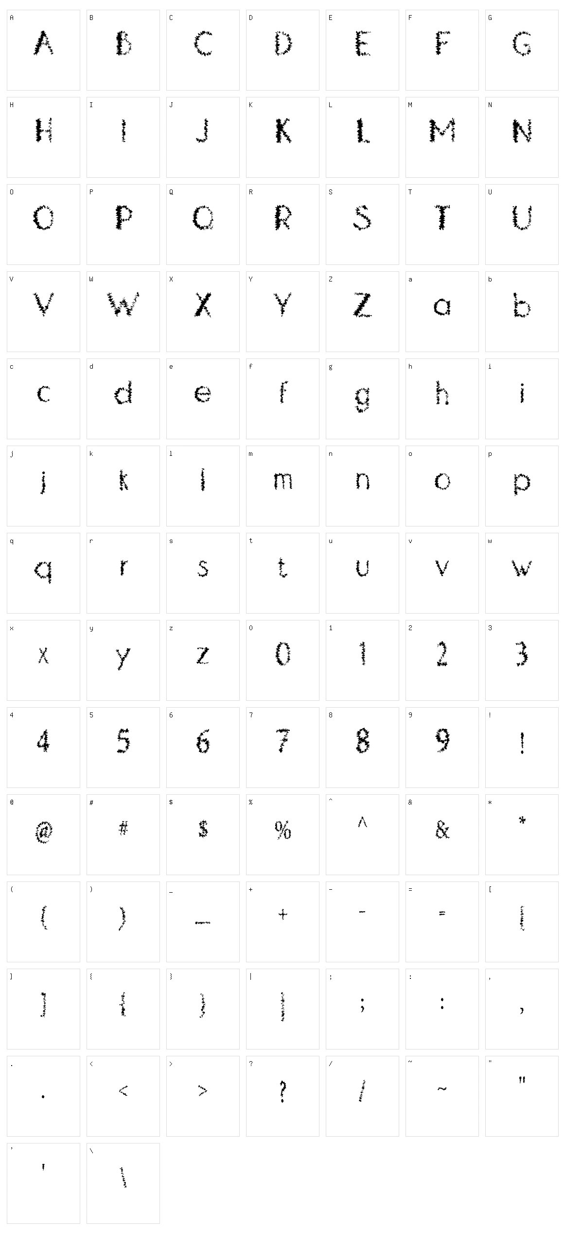 Double Tap Character Set