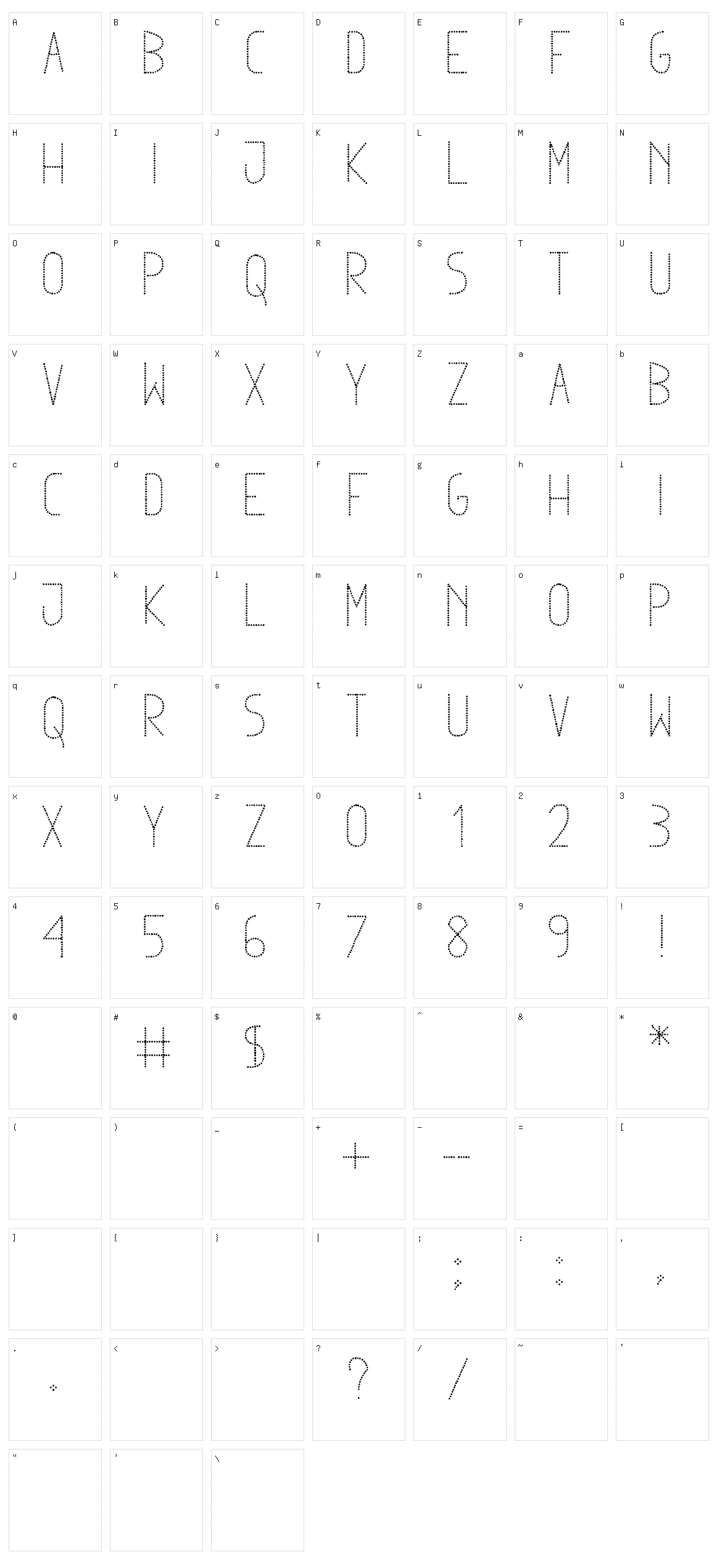 Dowted Remix TFB Character Set