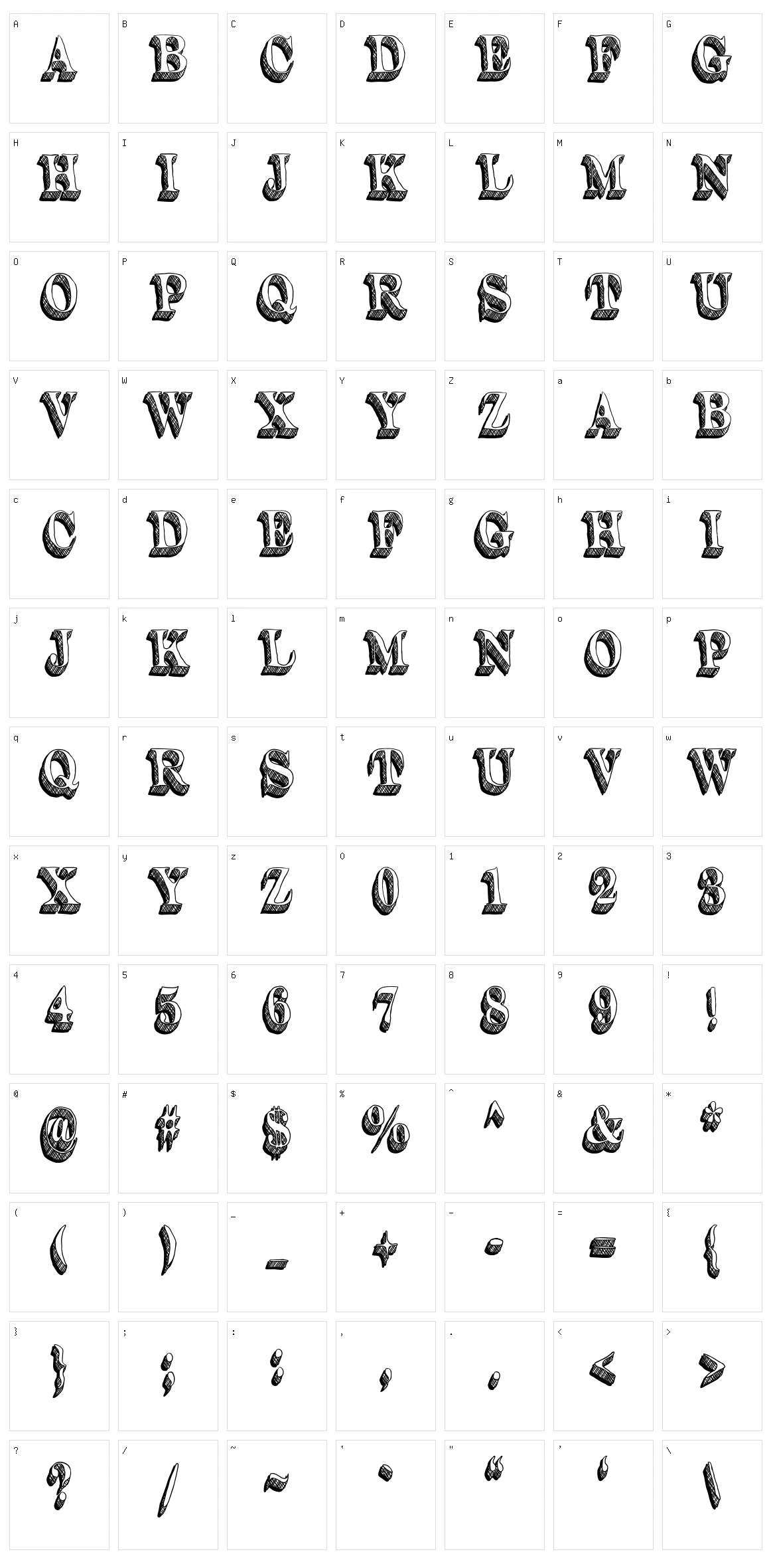 Dullard Character Set