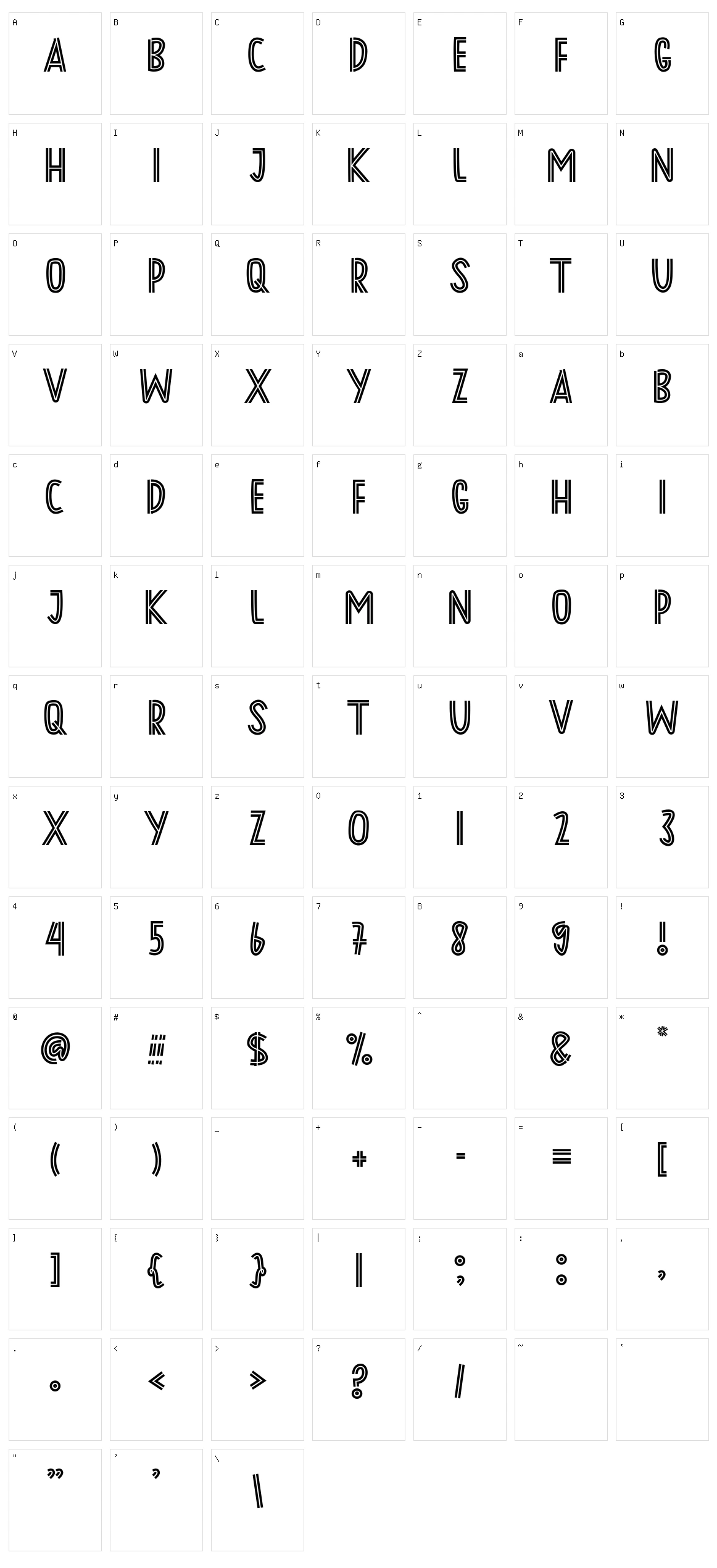 Duoline Character Set