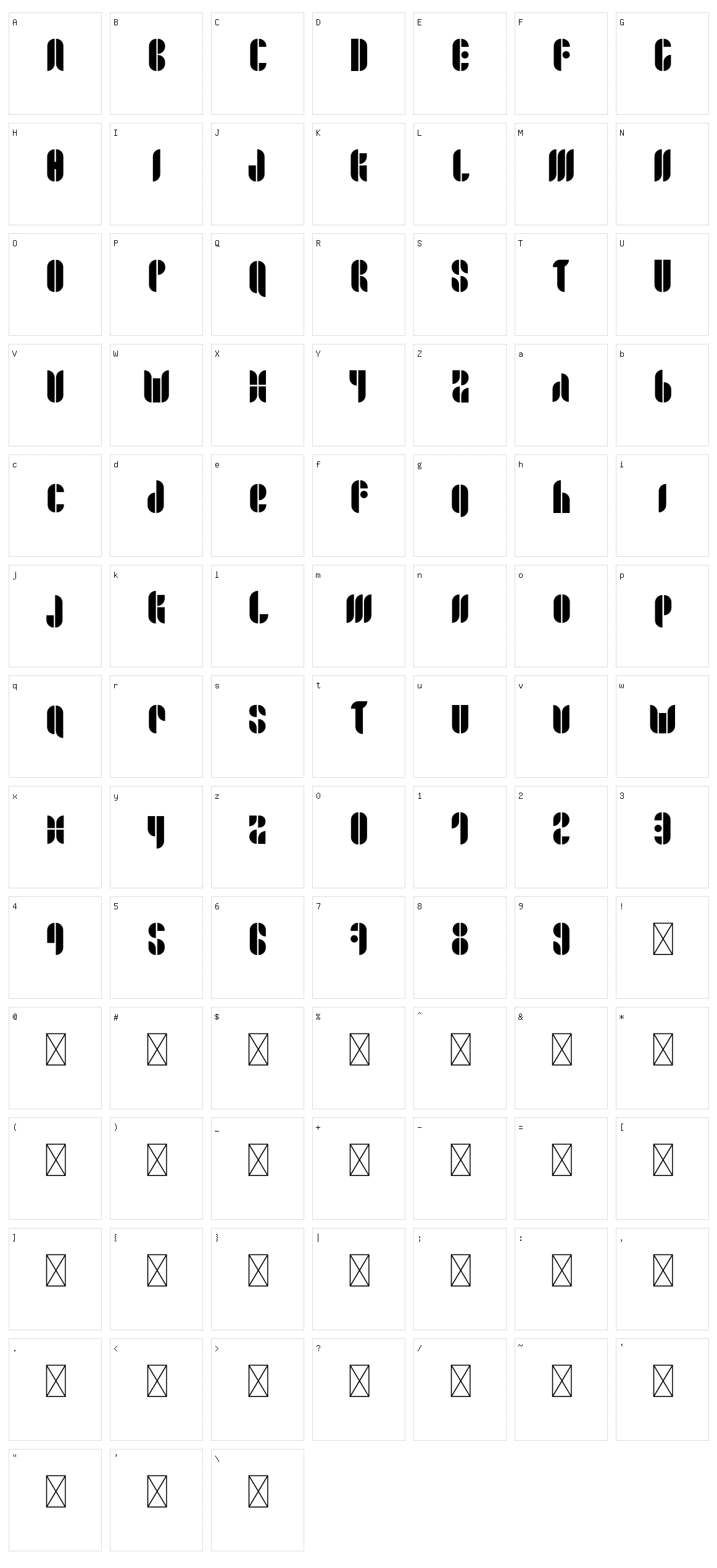 Dynamic Block Character Set