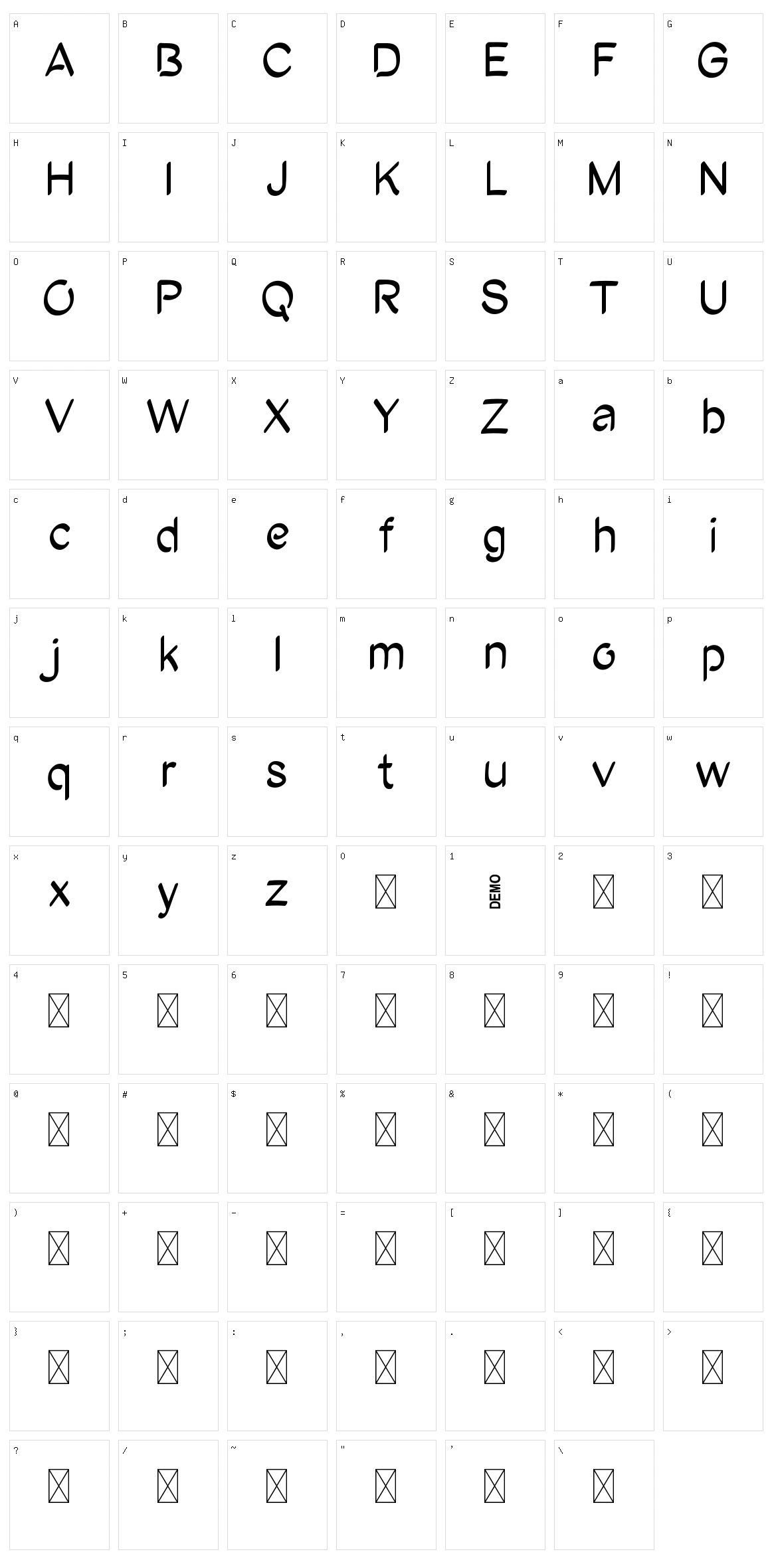 Dyobar Character Set