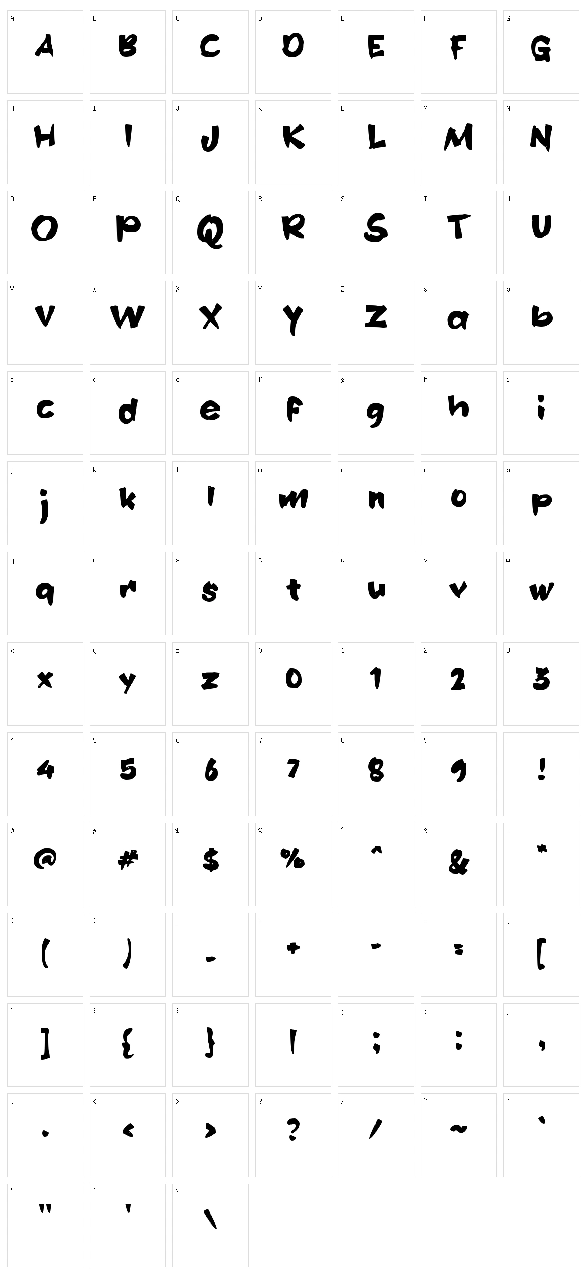 e Encan Wau Character Set