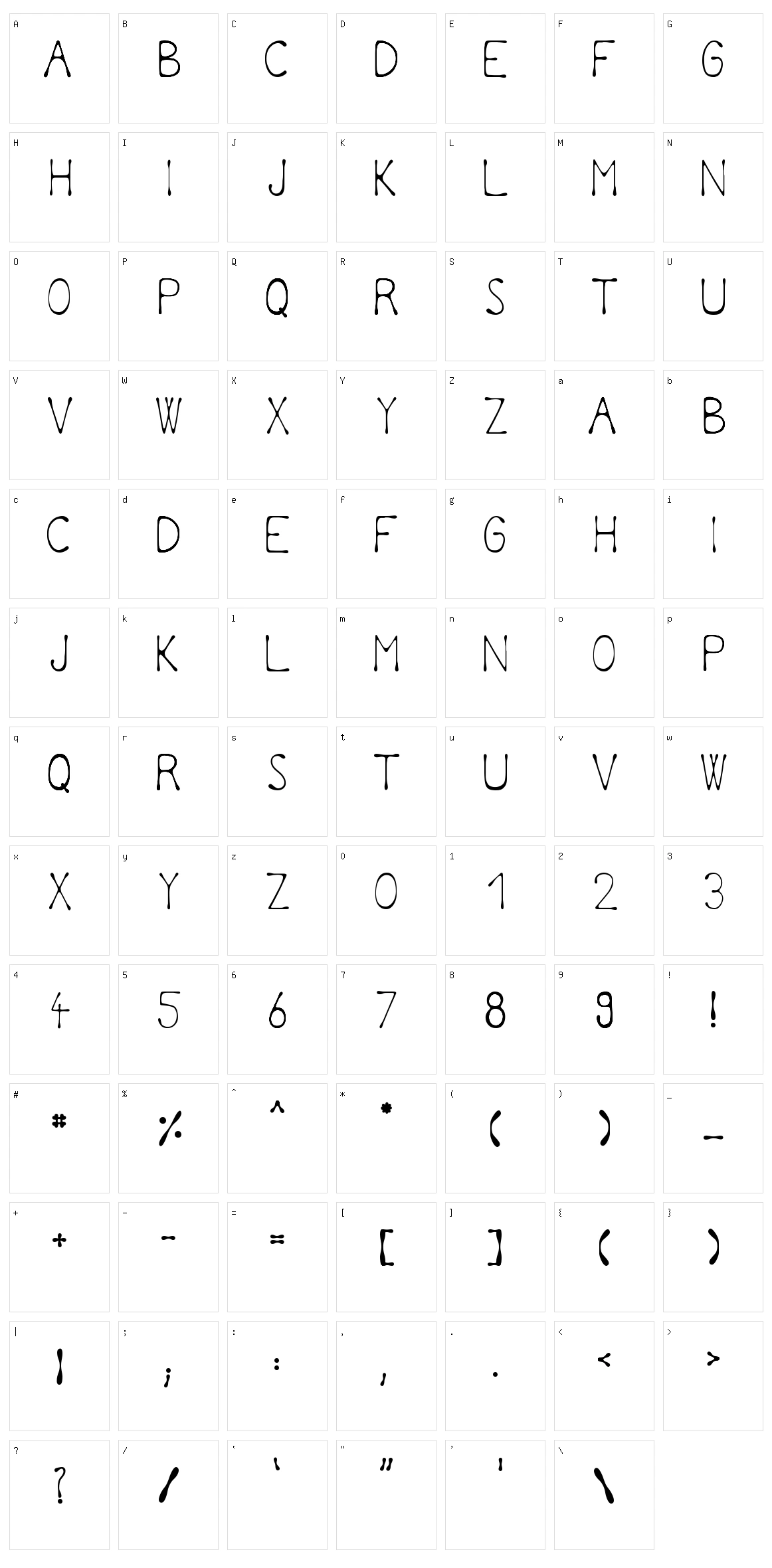 Earpick Character Set
