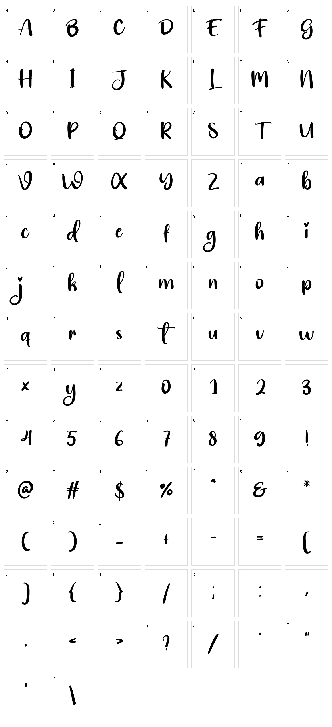 Welcome Signature Character Set