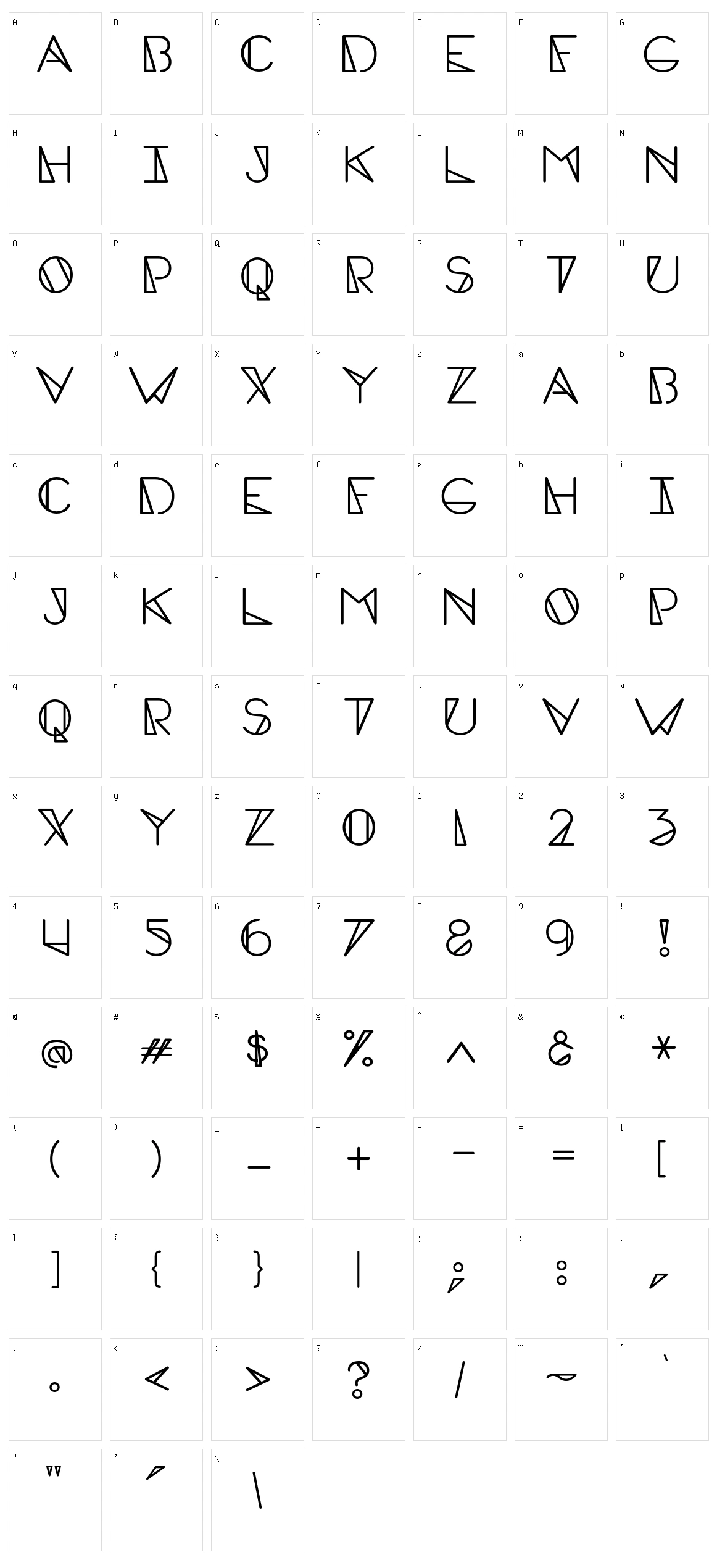 Edge Caps Character Set