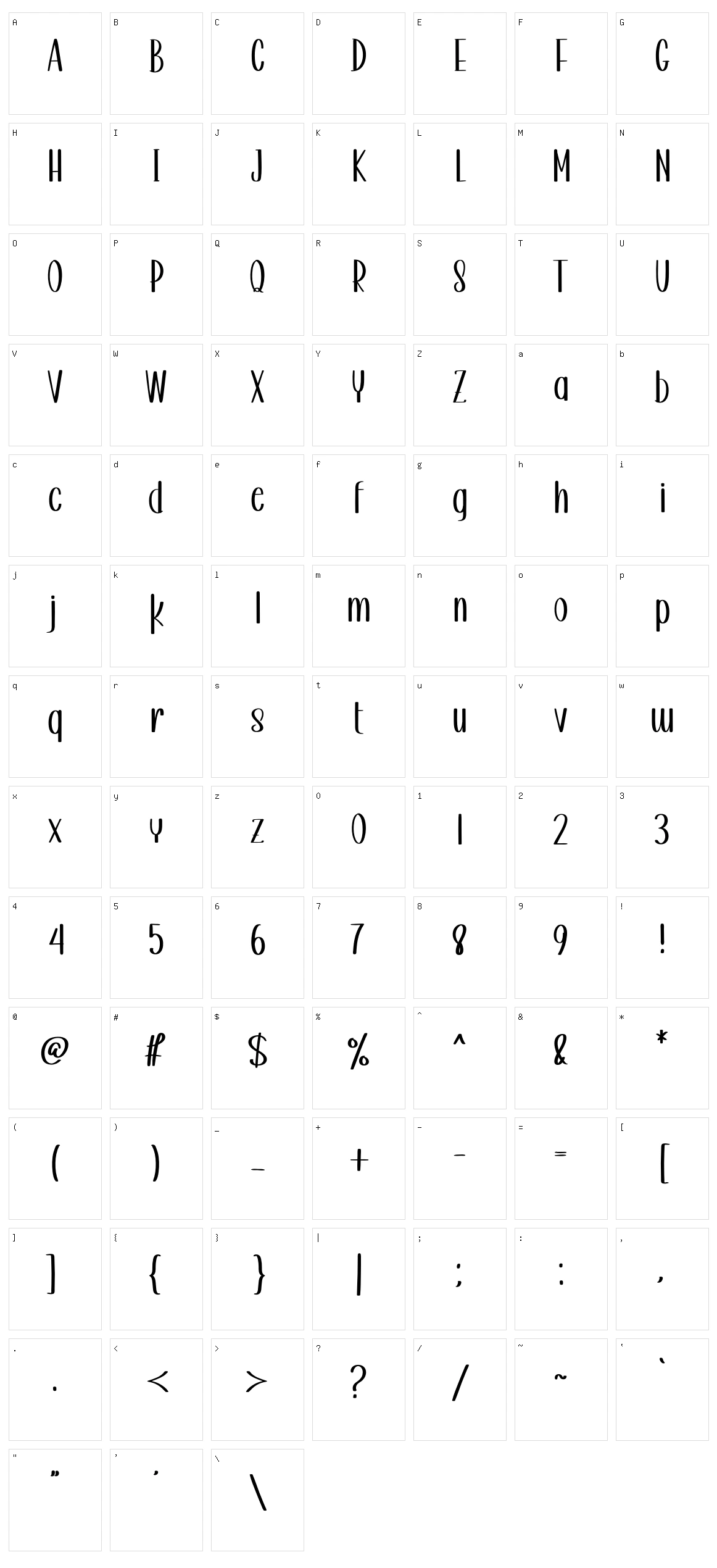 Simple Minimalist Character Set