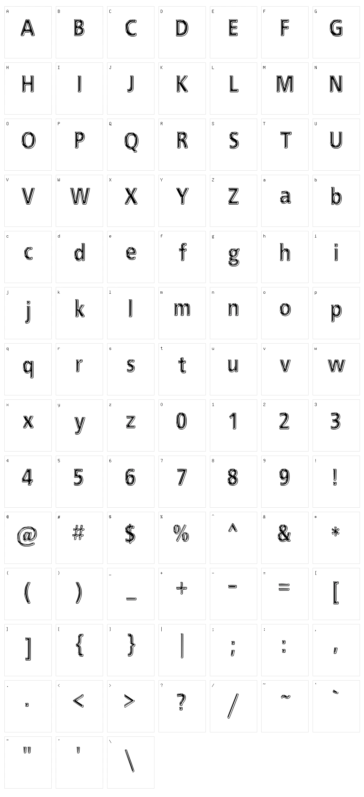 EFN Black Chrome Character Set