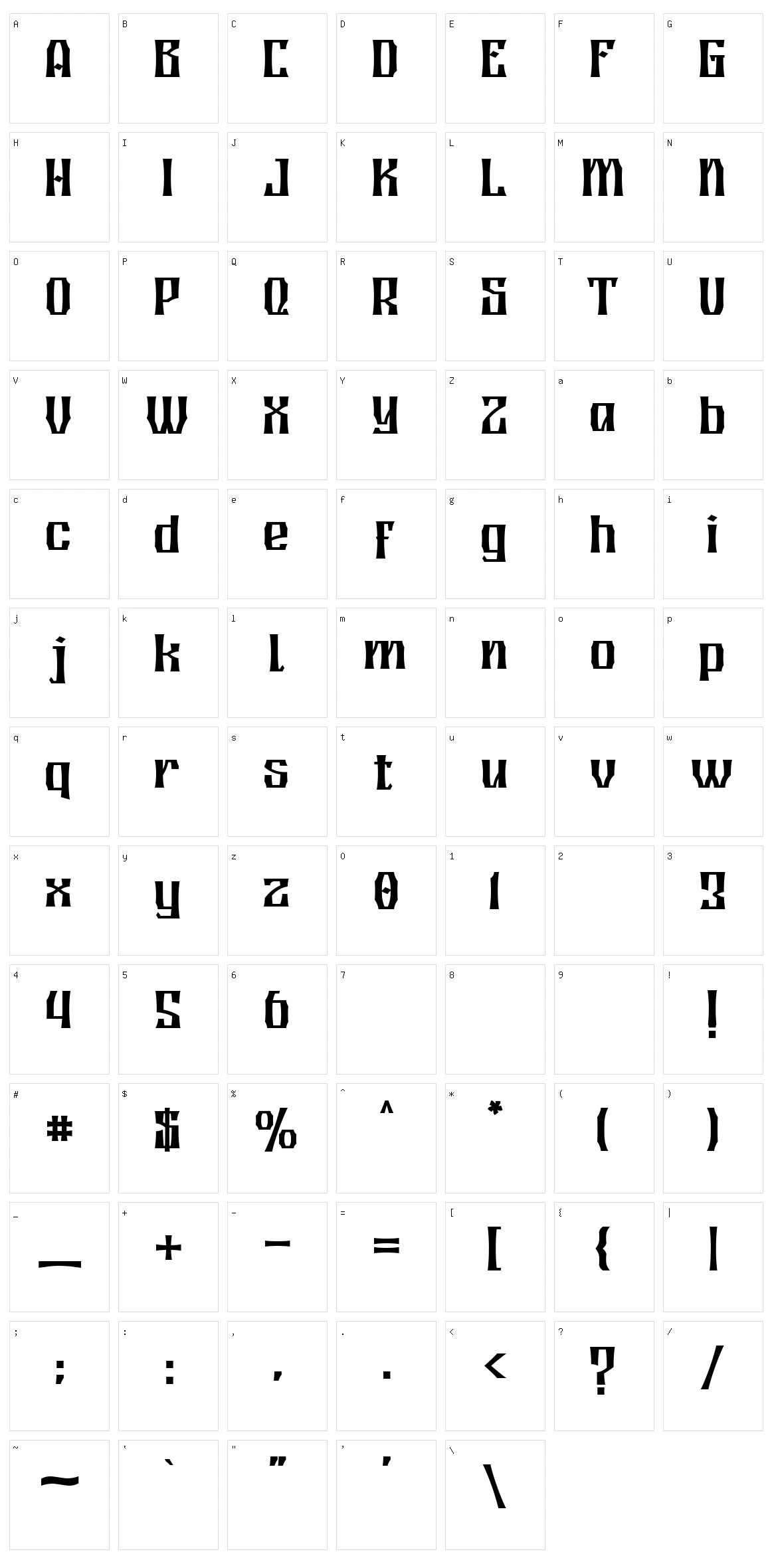 Elgesys Character Set