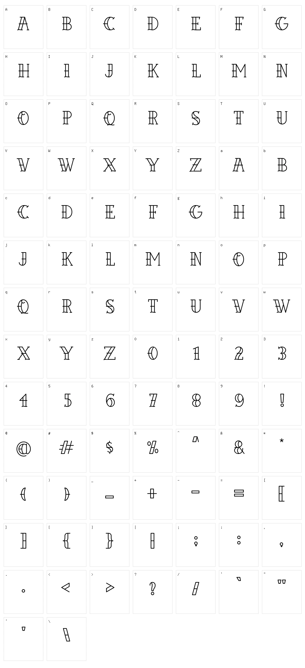 Elvishwild Character Set