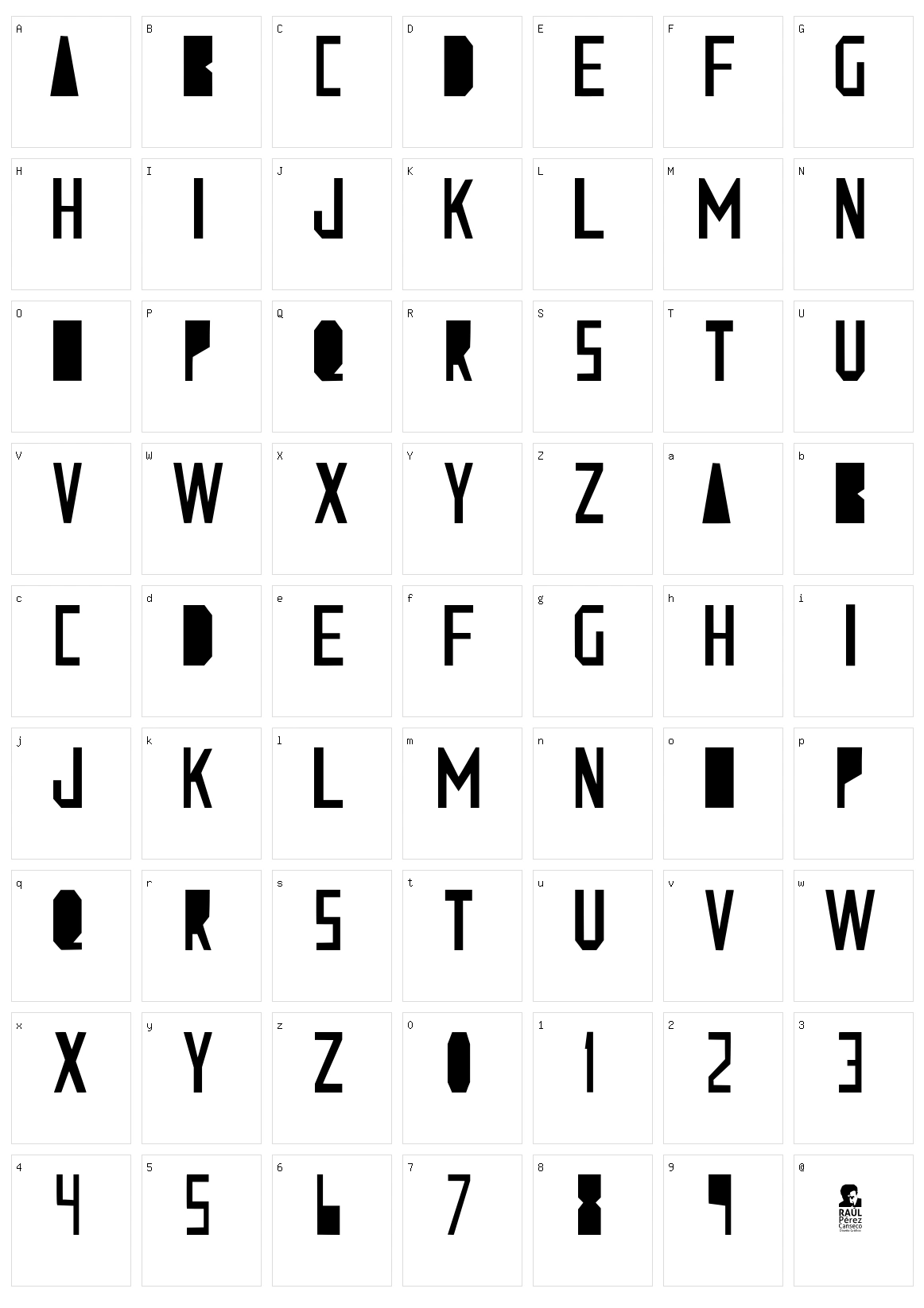 Estarcido Character Set