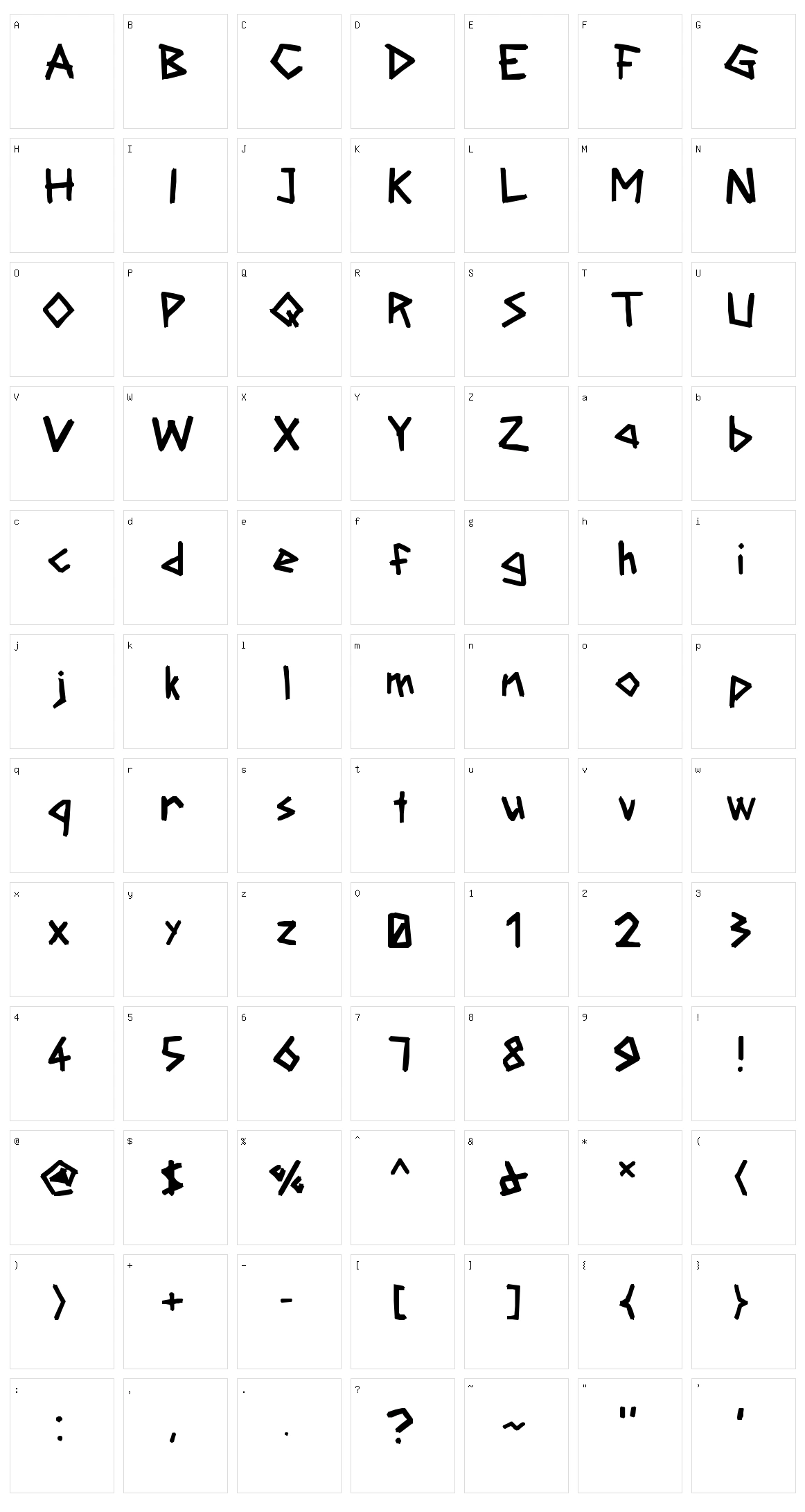 Etchstone Character Set