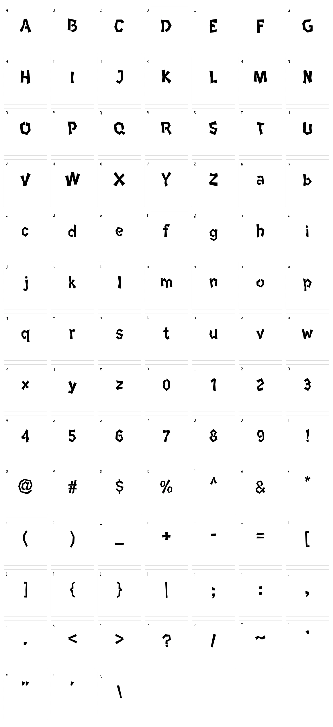 Etnico Character Set