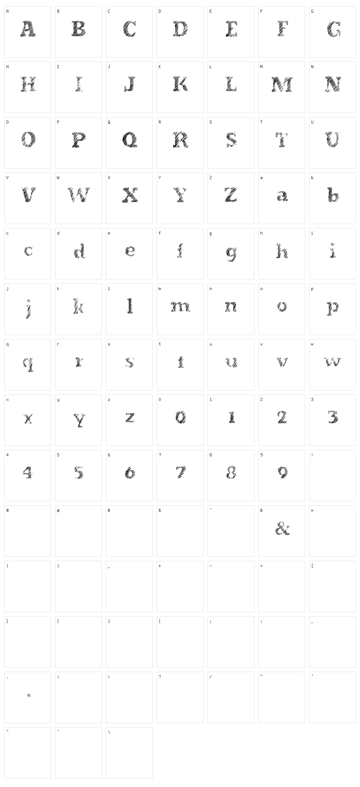 Evanescente Character Set