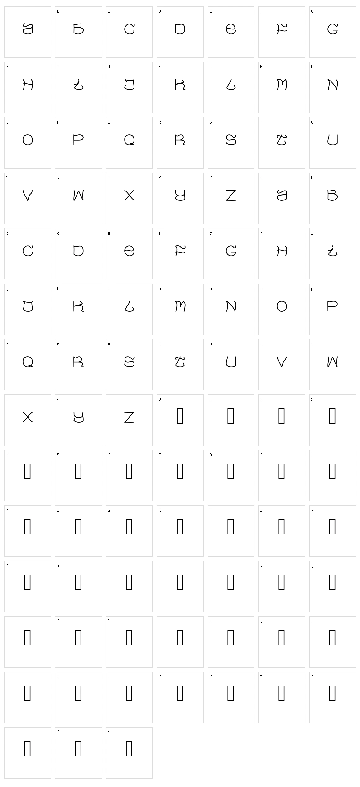 Evaow Character Set