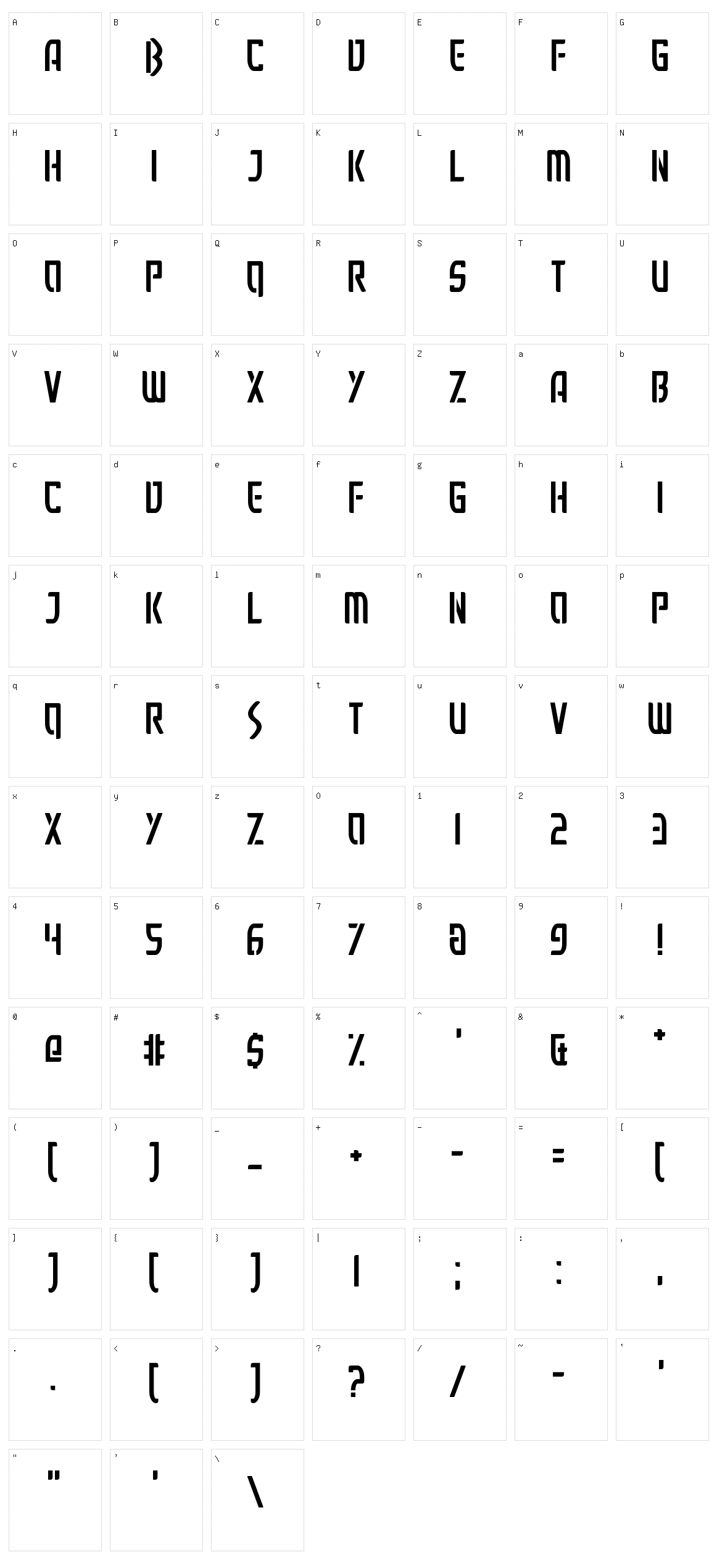 Executionist Character Set