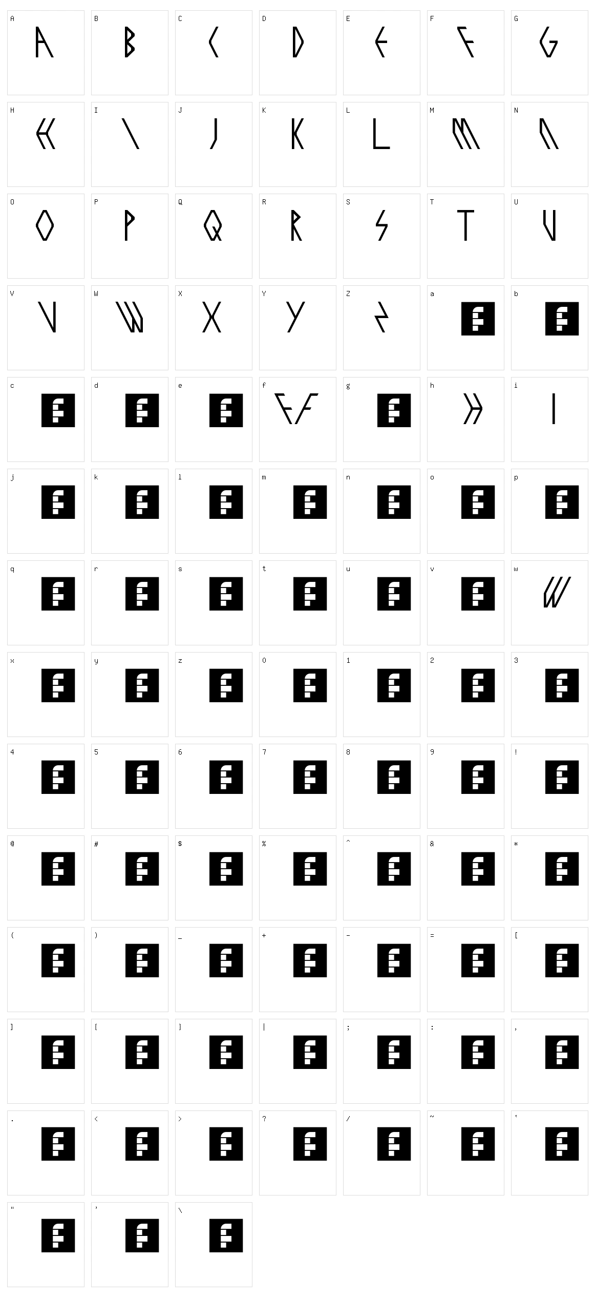 Exoziti Character Set