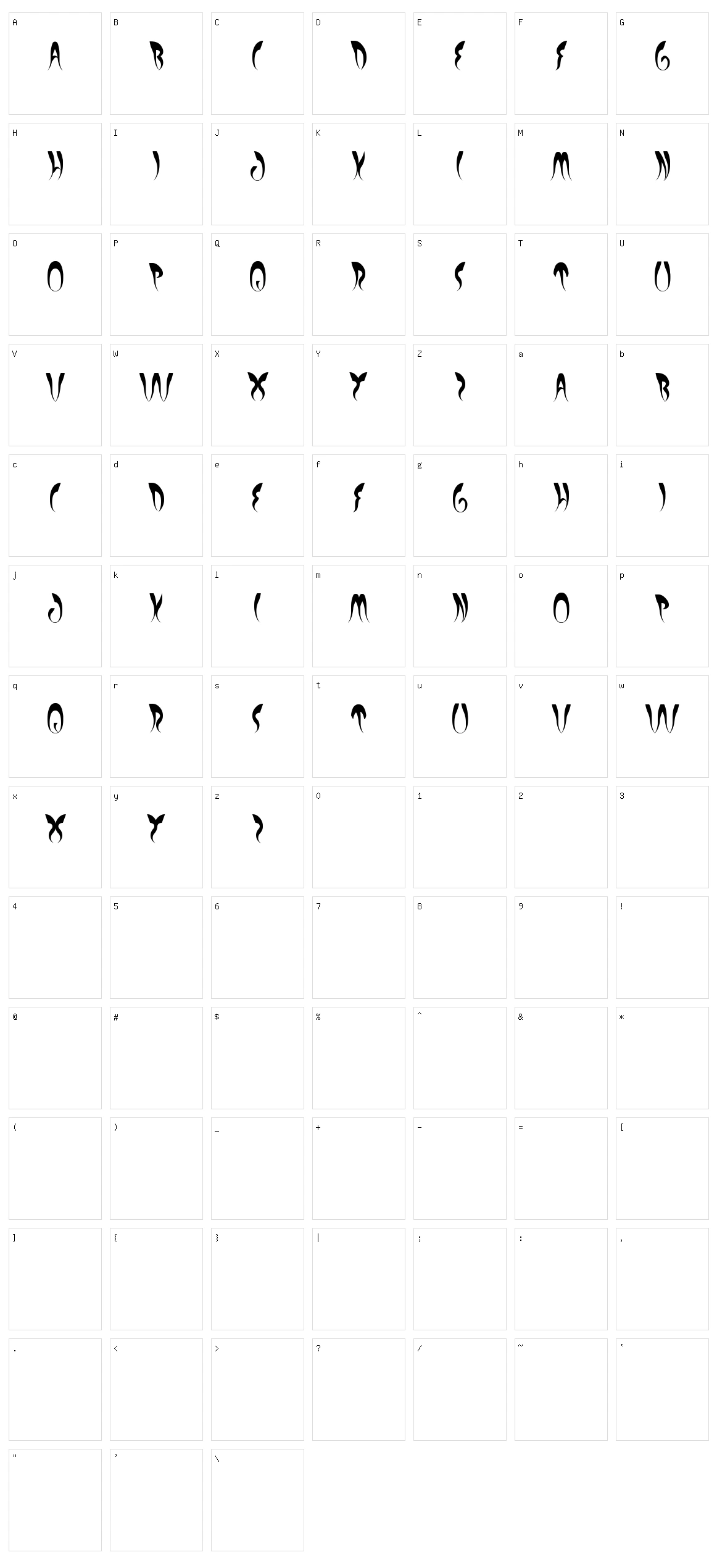 Experiment Butterfly Character Set