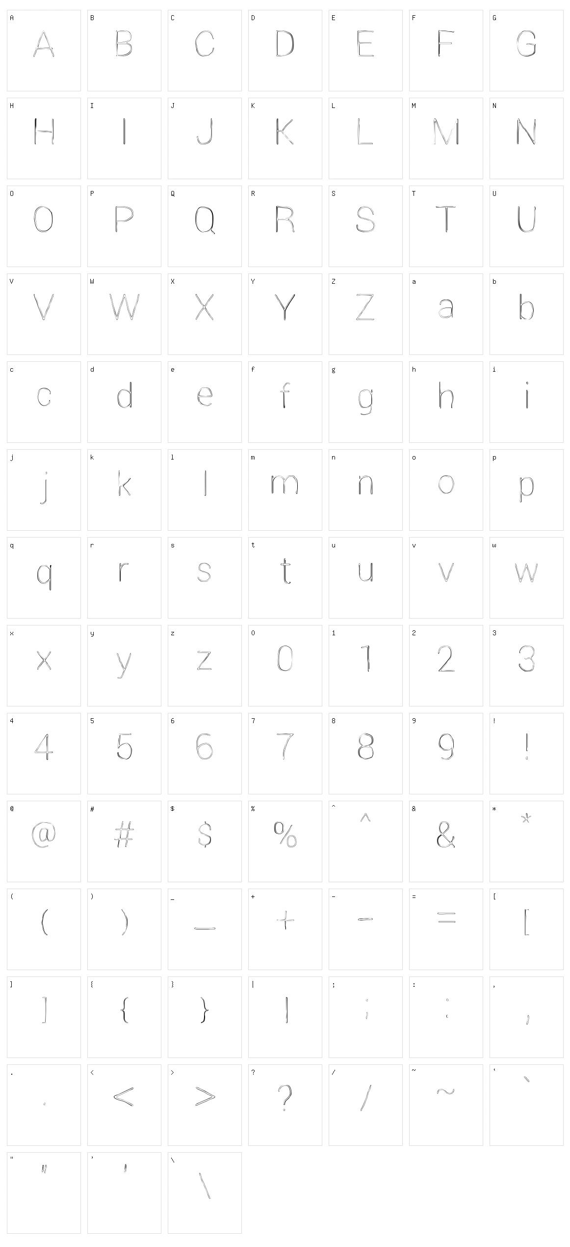 Extreme Simple Character Set