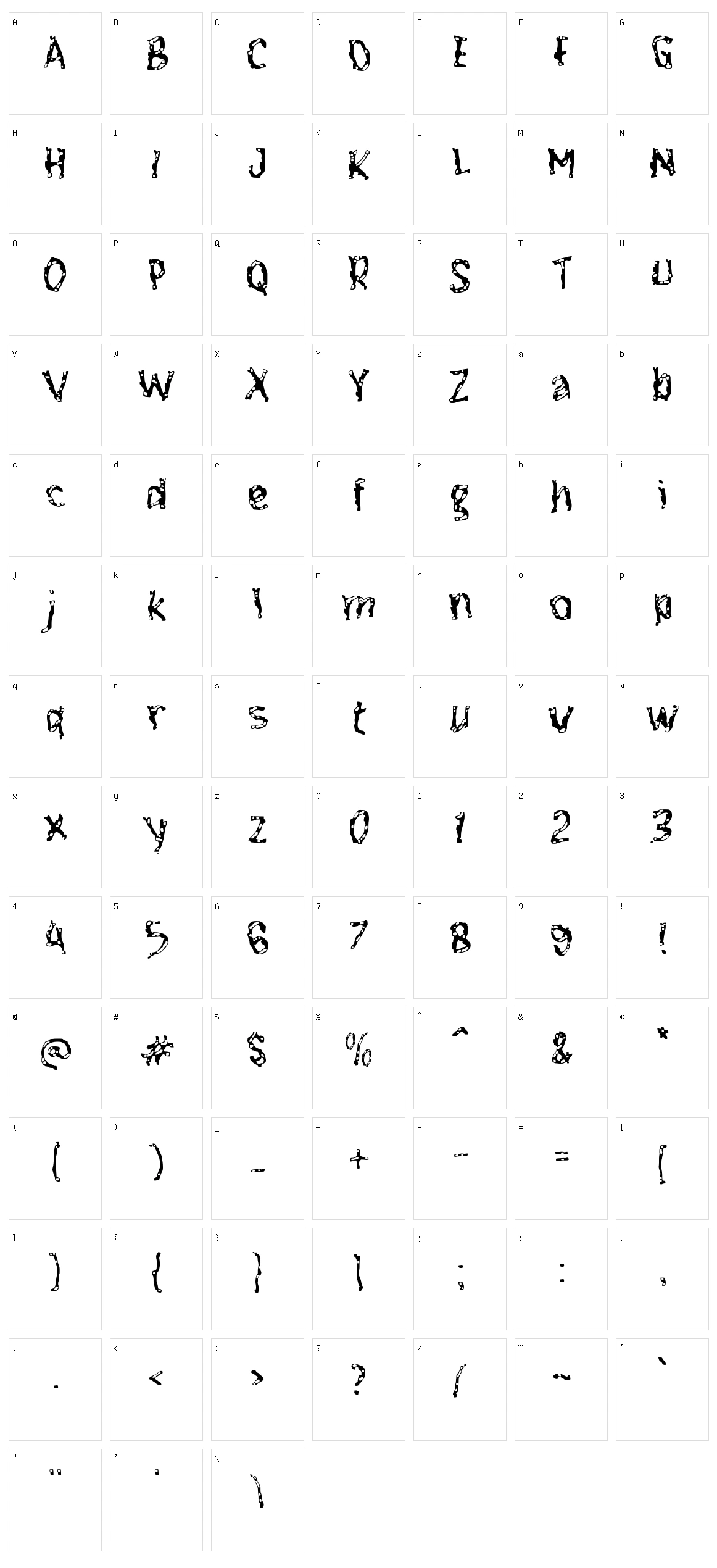 f Firogas Character Set