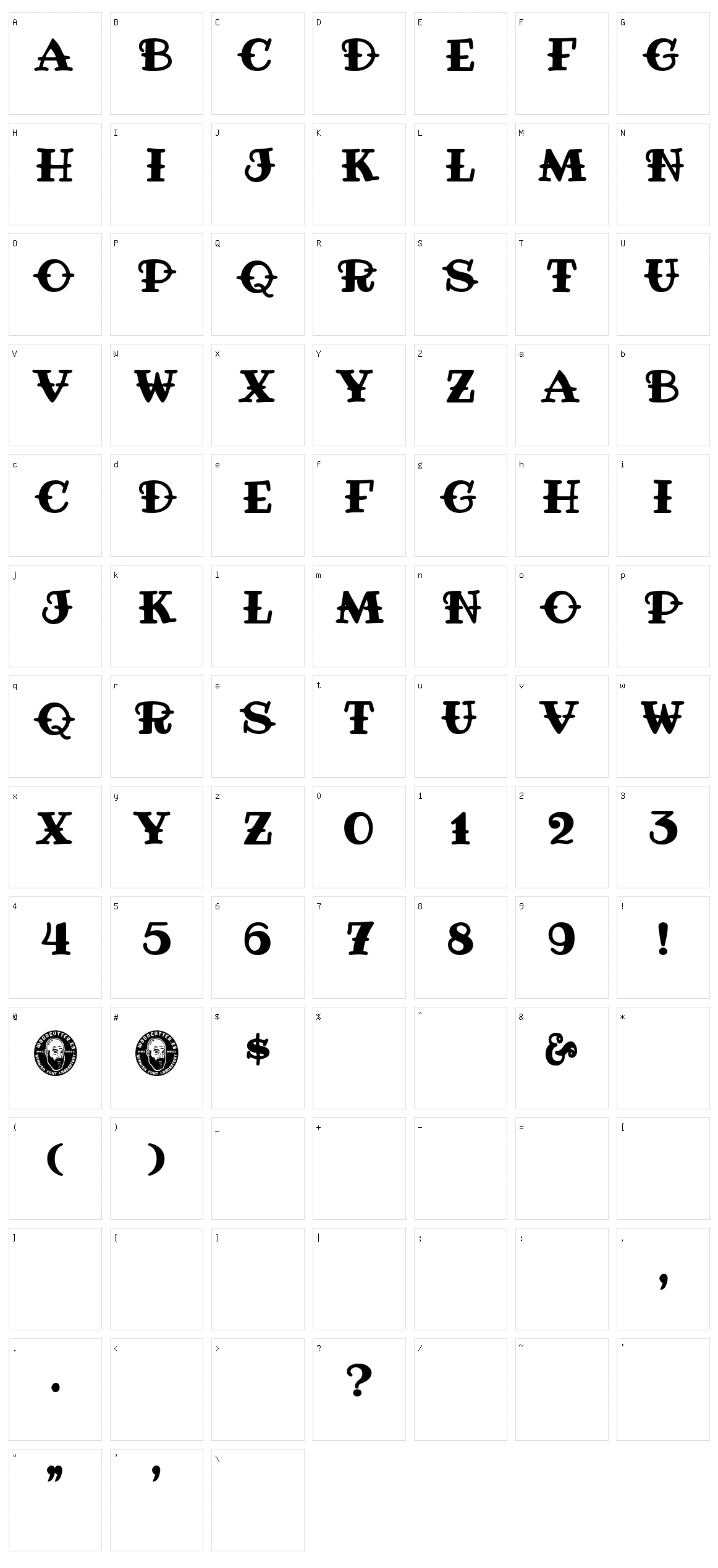 F.T.W. since 1974 Character Set