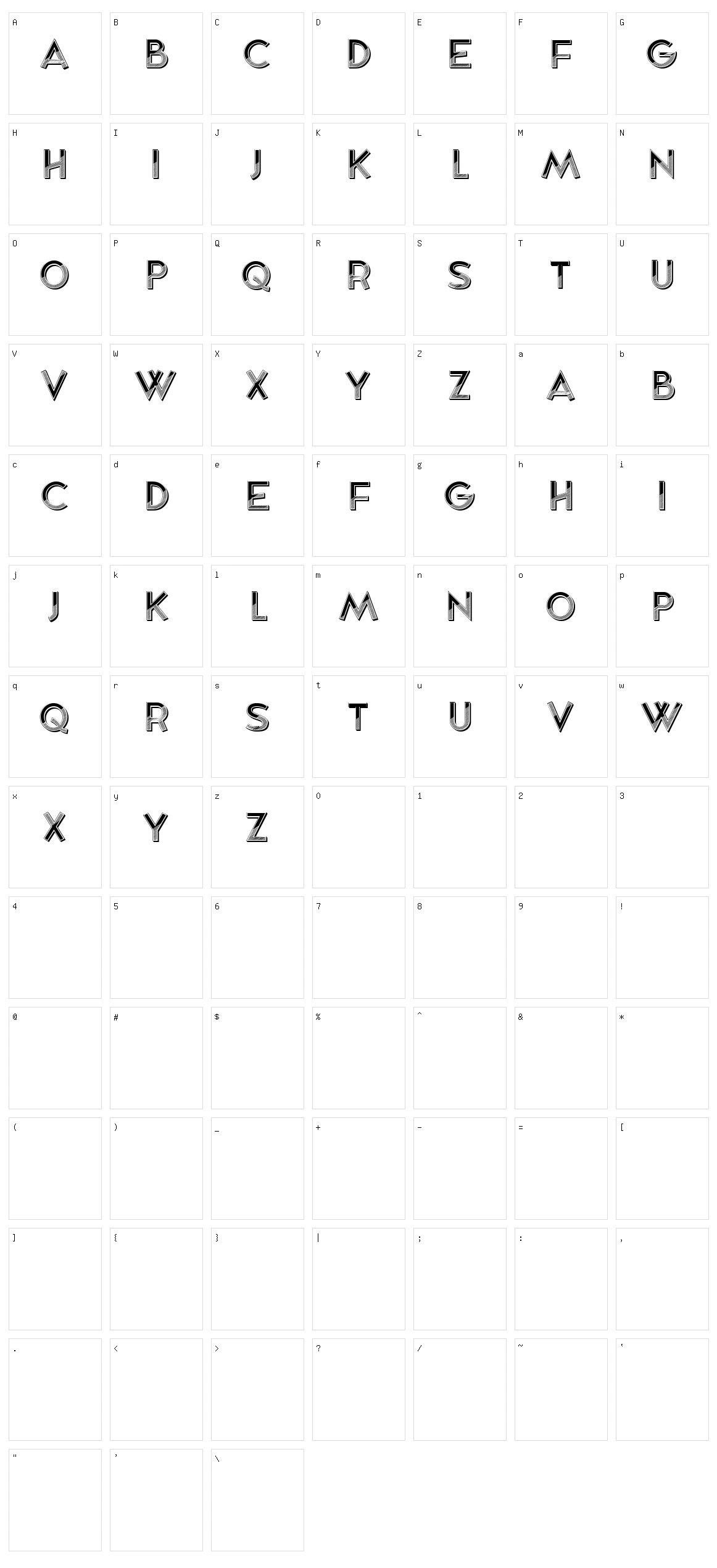 Fake Shine Character Set
