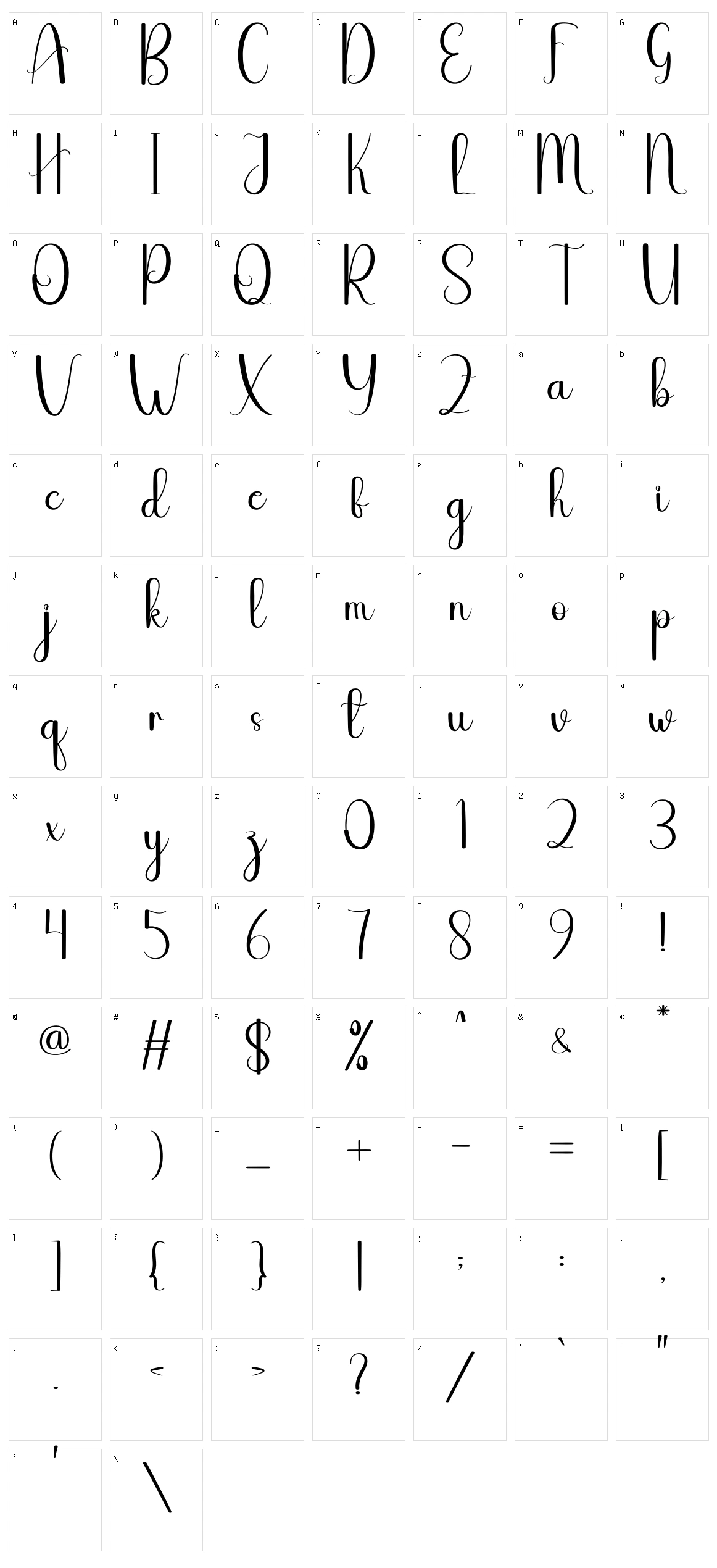 Translite Character Set