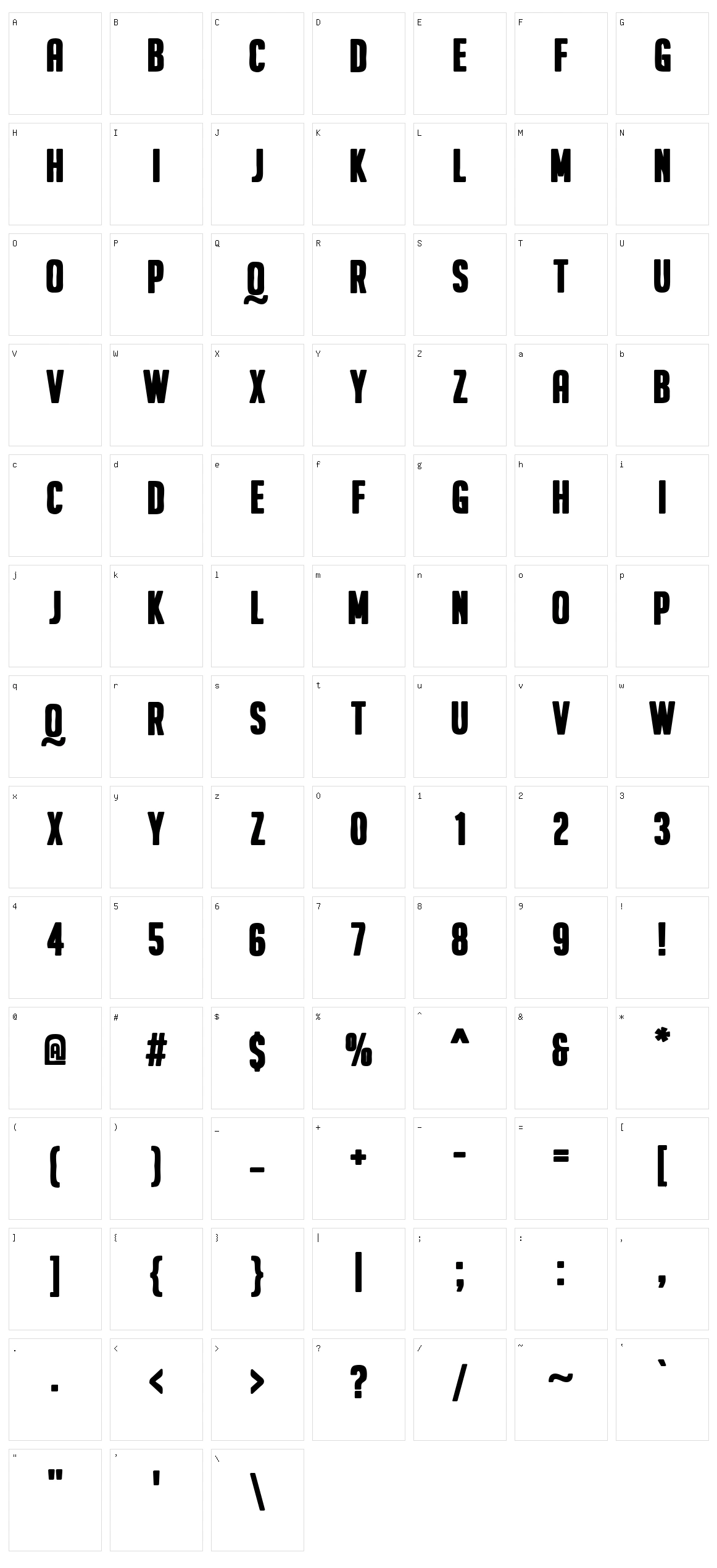 Fannabella Character Set