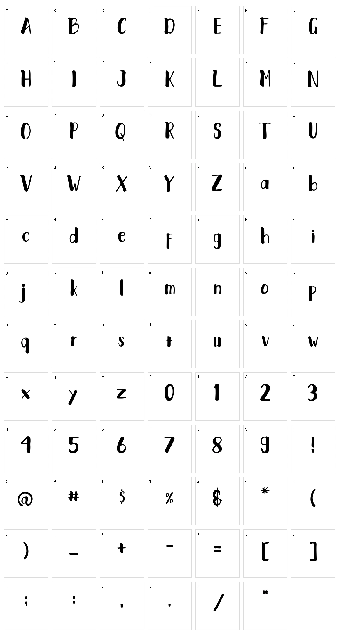 Fantai Character Set